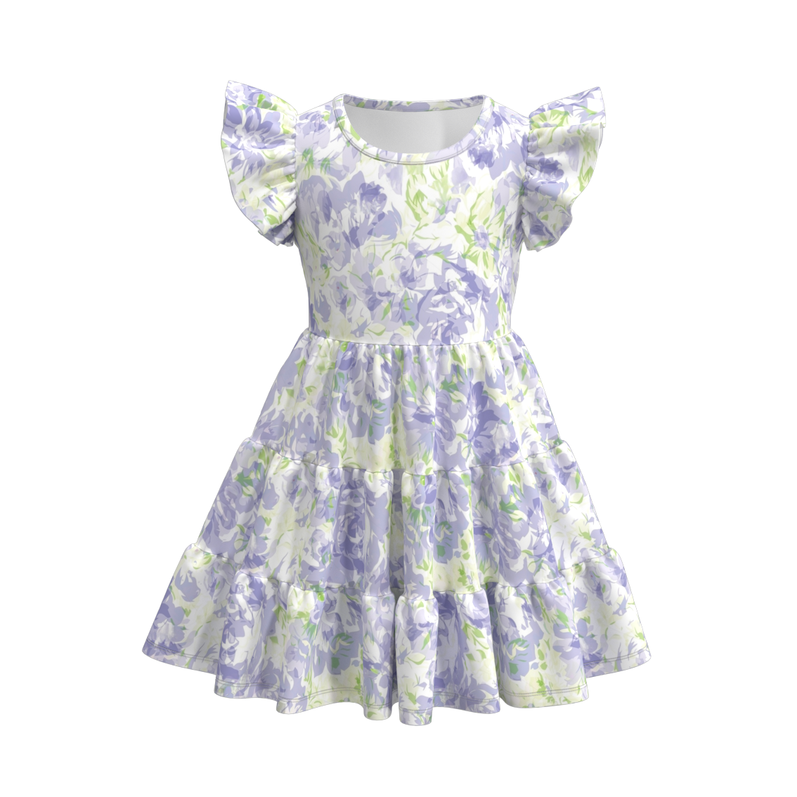 (Pre Order)Summer Flower Print Mommy and Me Ruffled Dress