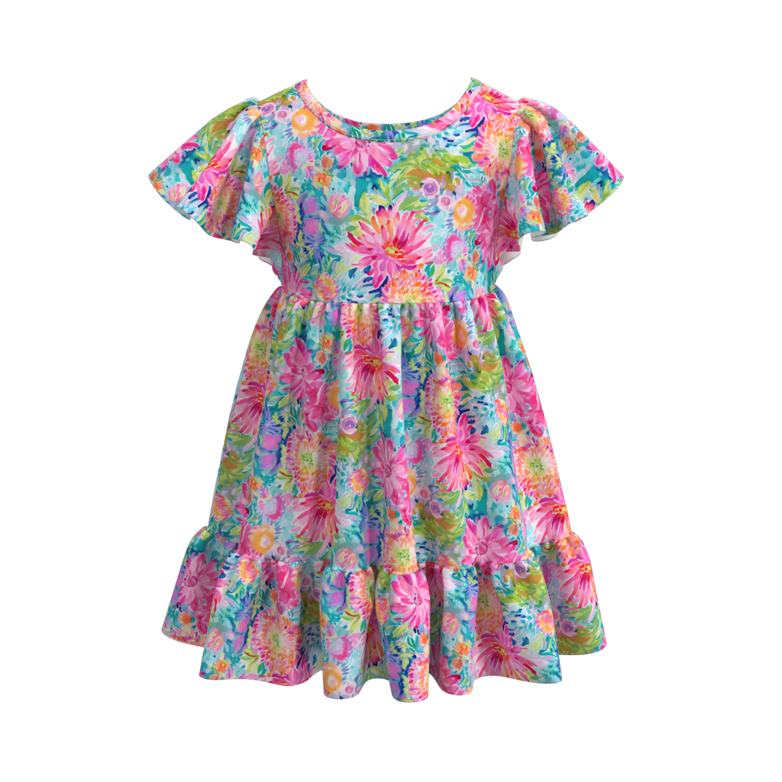 (Pre Order)Summer Floral Stripes Mommy and Me Dress