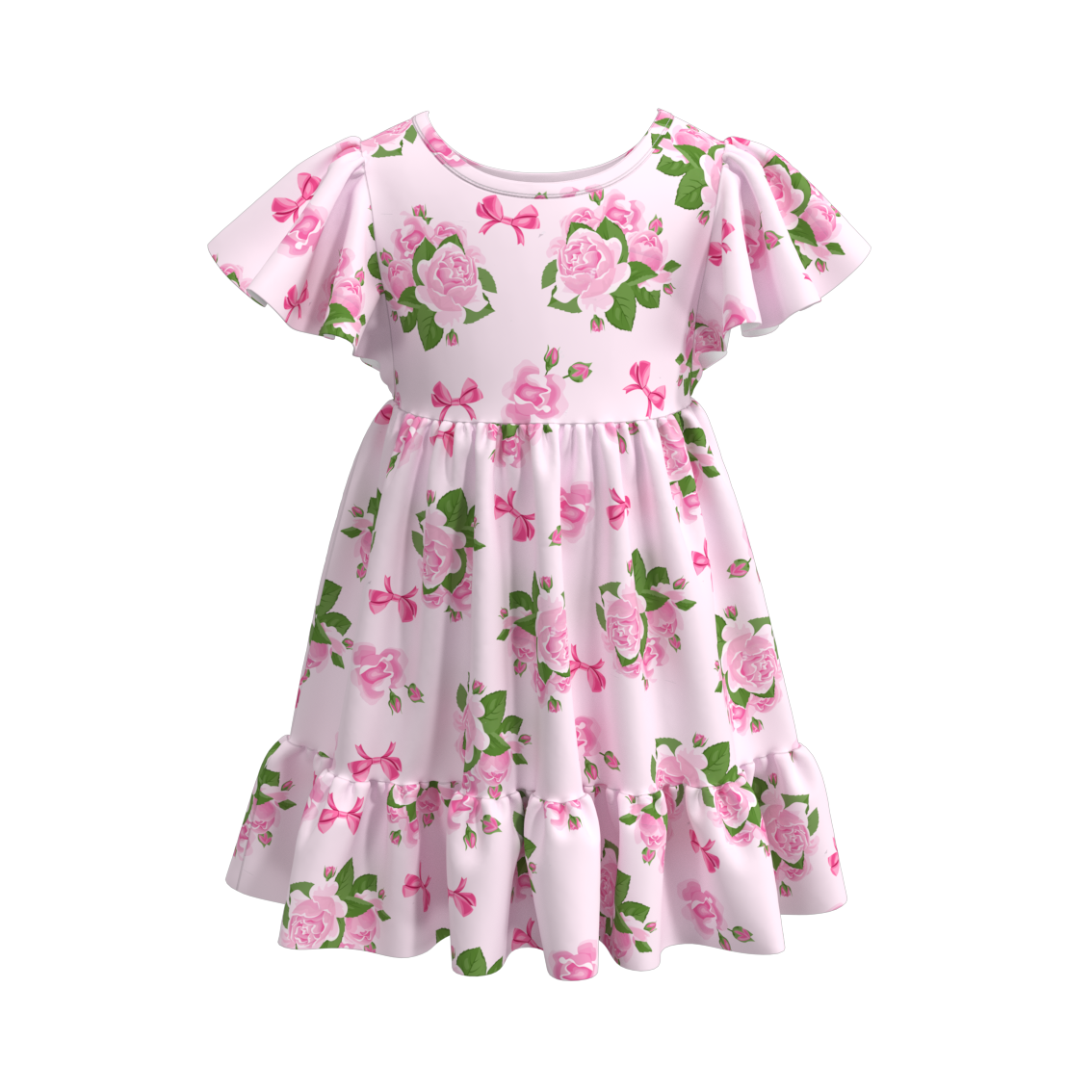 (Pre Order)Summer Floral Stripes Mommy and Me Dress