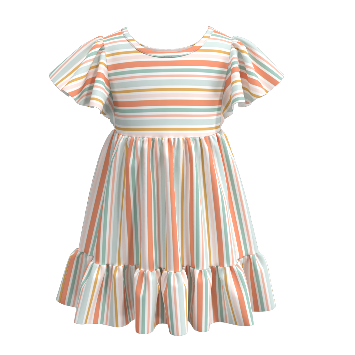 (Pre Order)Summer Floral Stripes Mommy and Me Dress