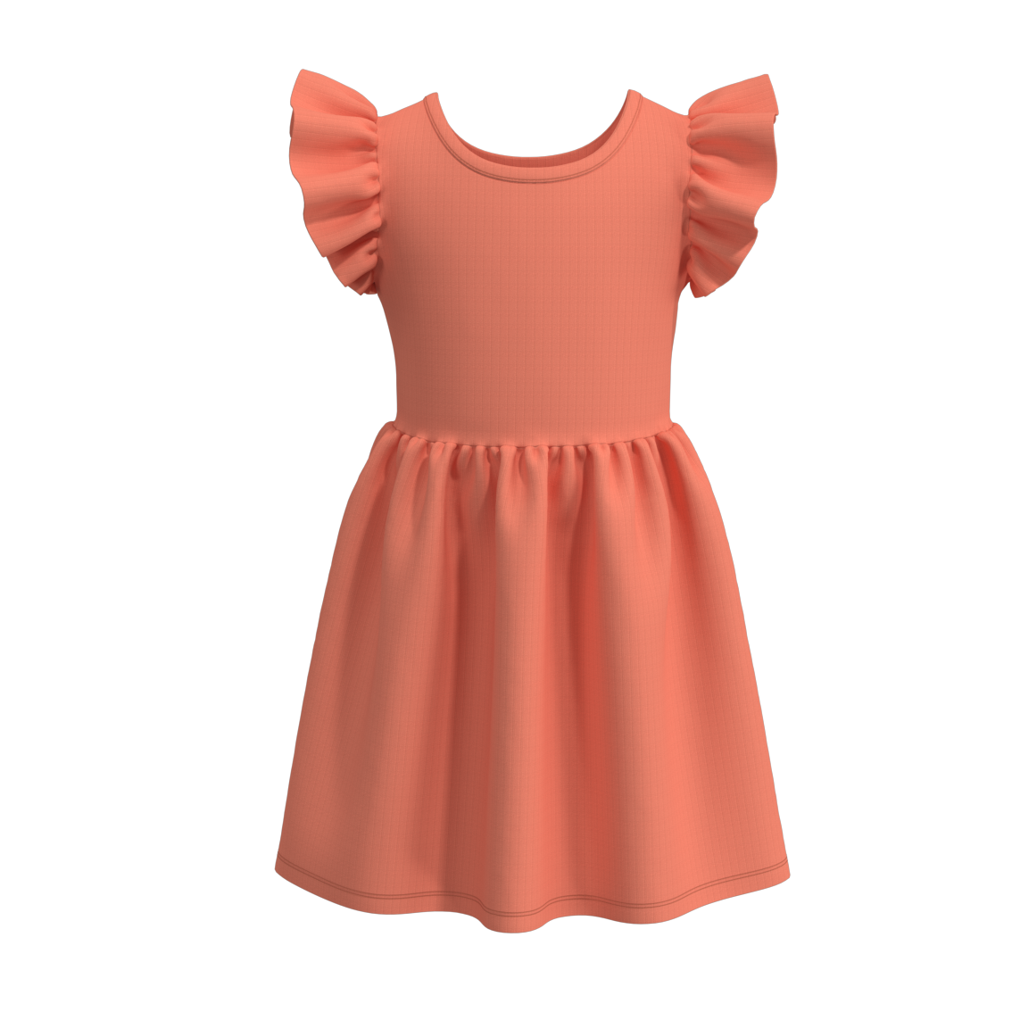 (Pre Order)Girls Rib Fabric Solid Dress