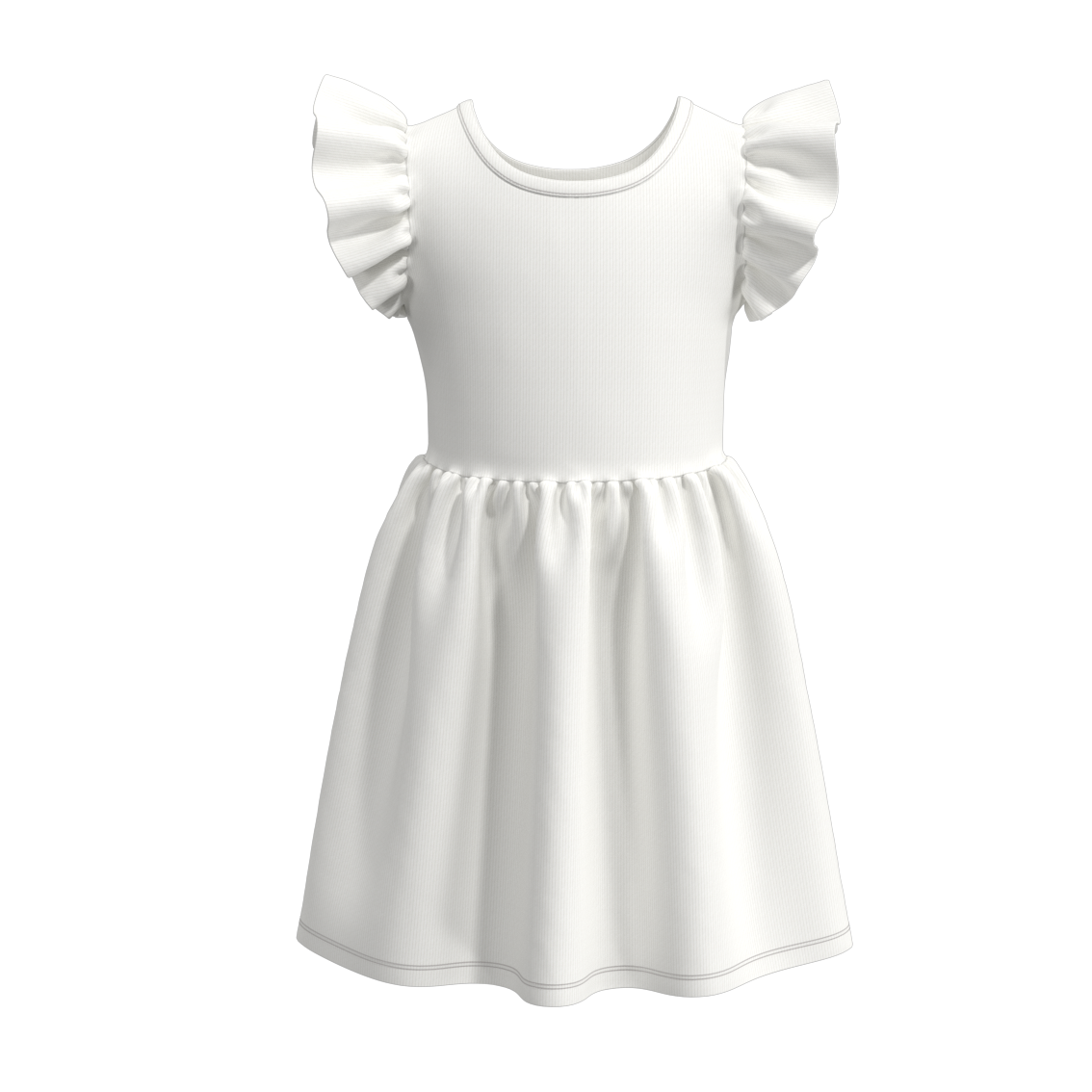 (Pre Order)Girls Rib Fabric Solid Dress