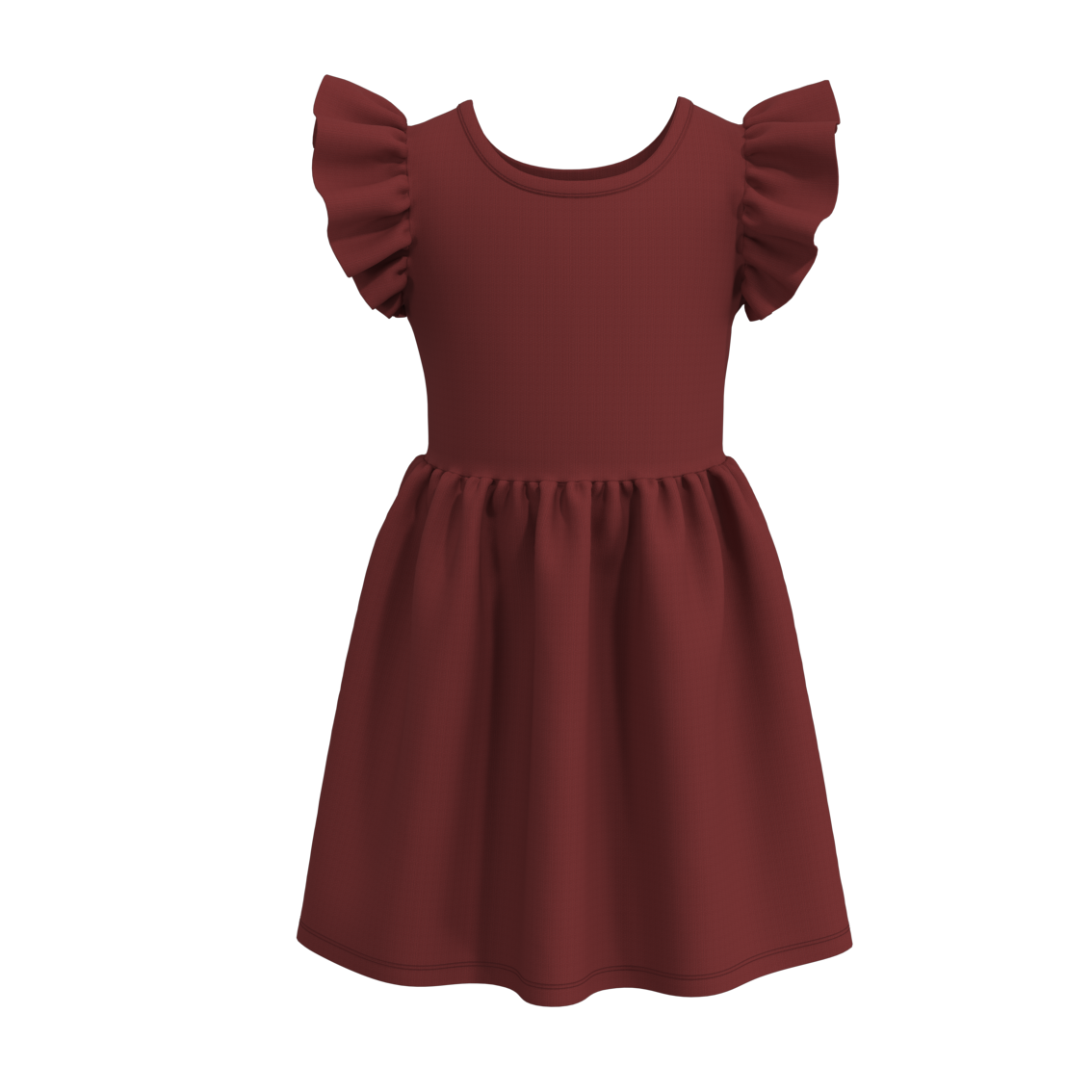 (Pre Order)Girls Rib Fabric Solid Dress