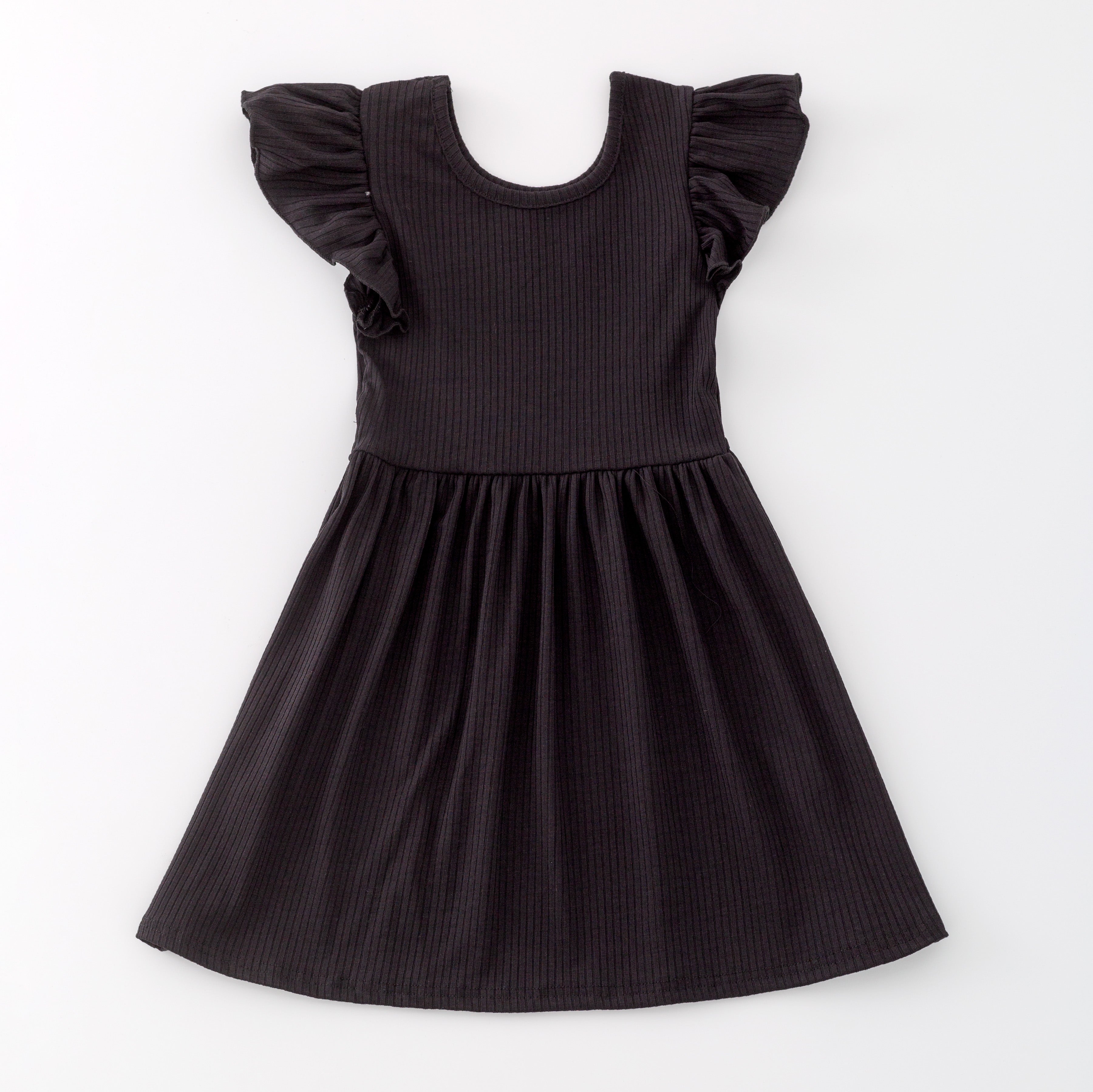 (Pre Order)Girls Rib Fabric Solid Dress
