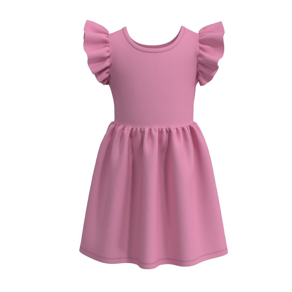 (Pre Order)Girls Rib Fabric Solid Dress