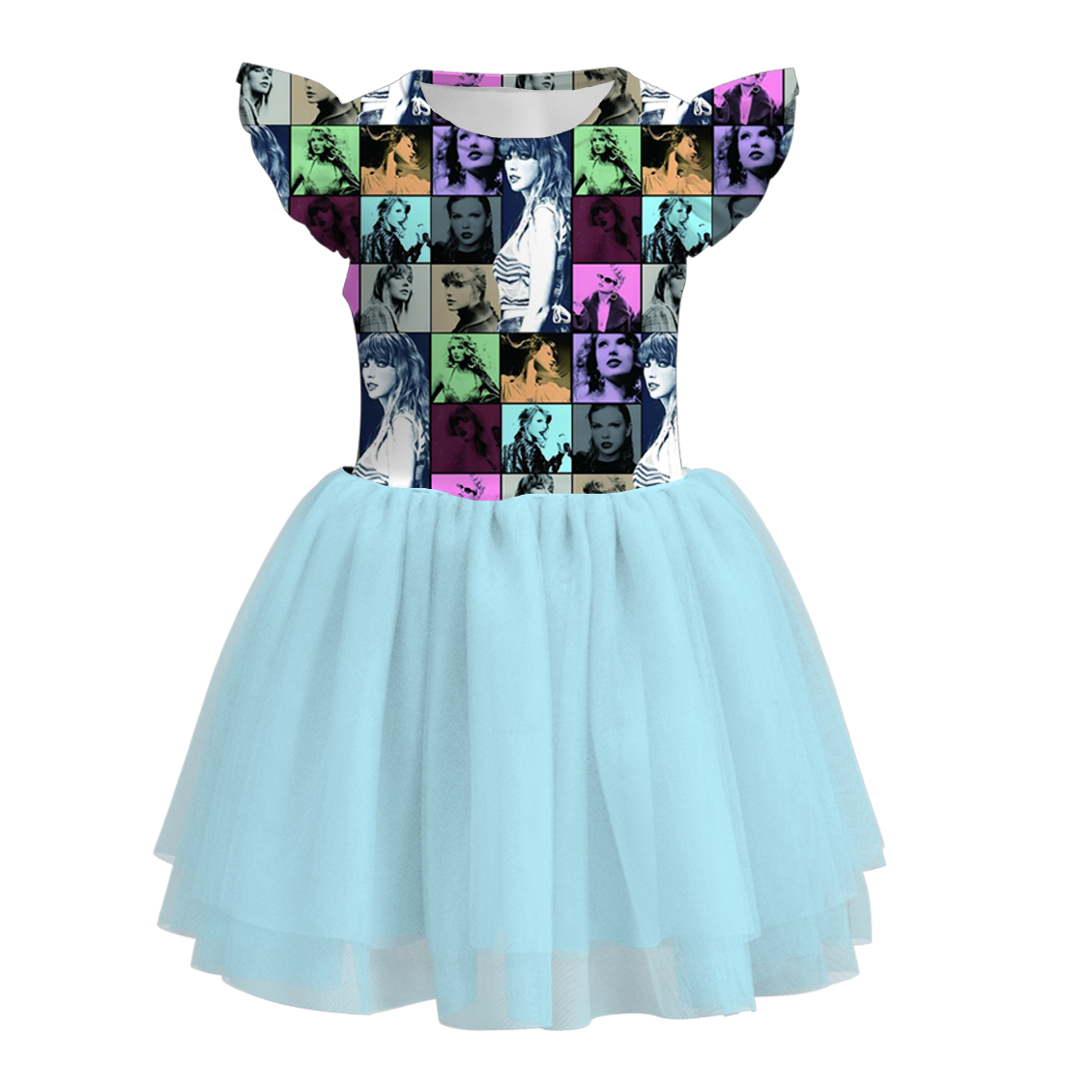 (Pre Order)Girls Summer TS Print Tutu Tulle Dress