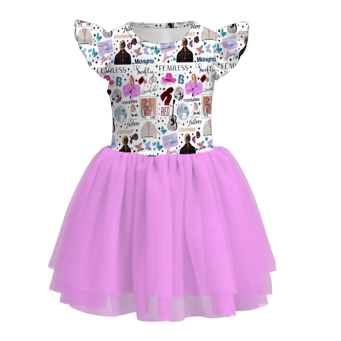 (Pre Order)Girls Summer TS Print Tutu Tulle Dress