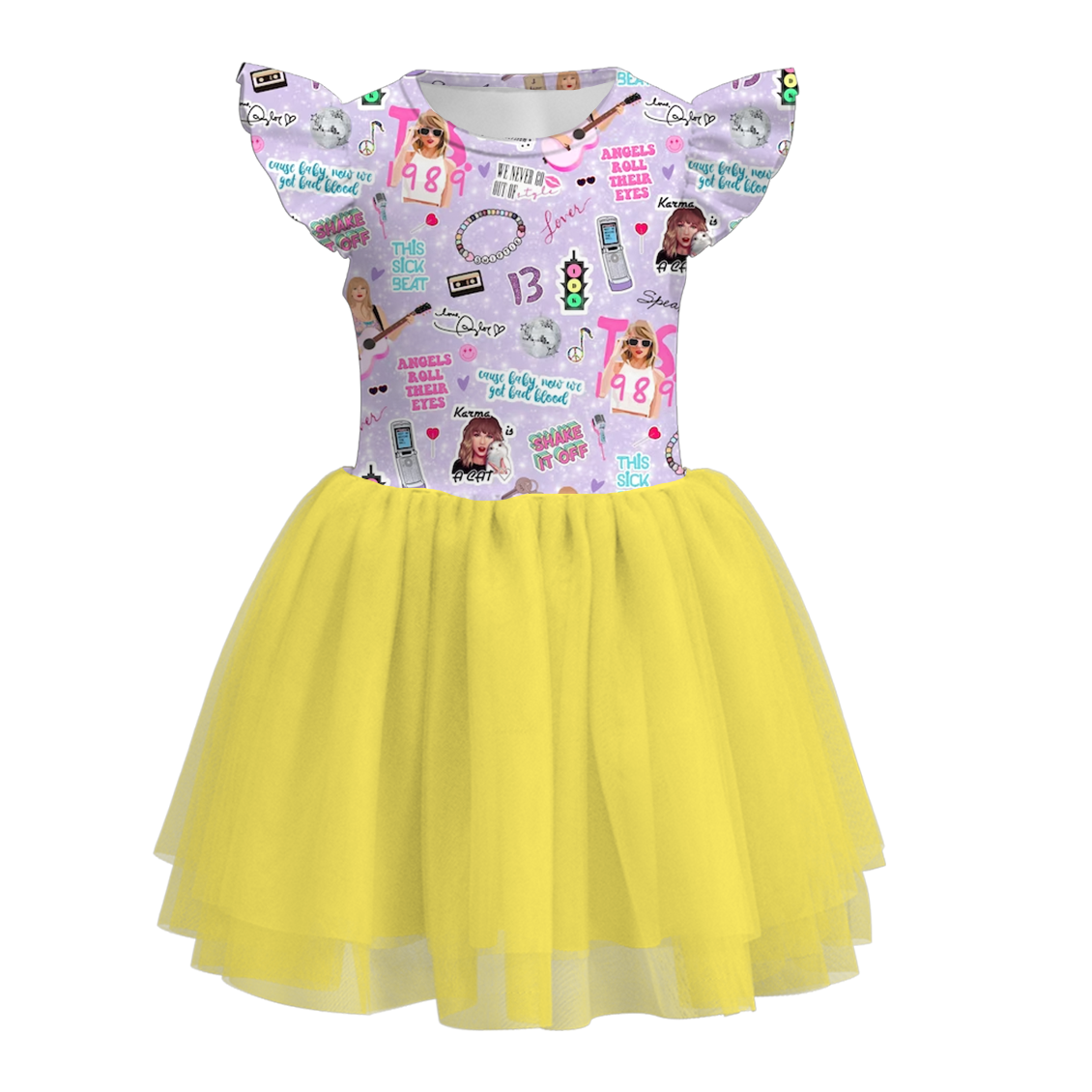 (Pre Order)Girls Summer TS Print Tutu Tulle Dress