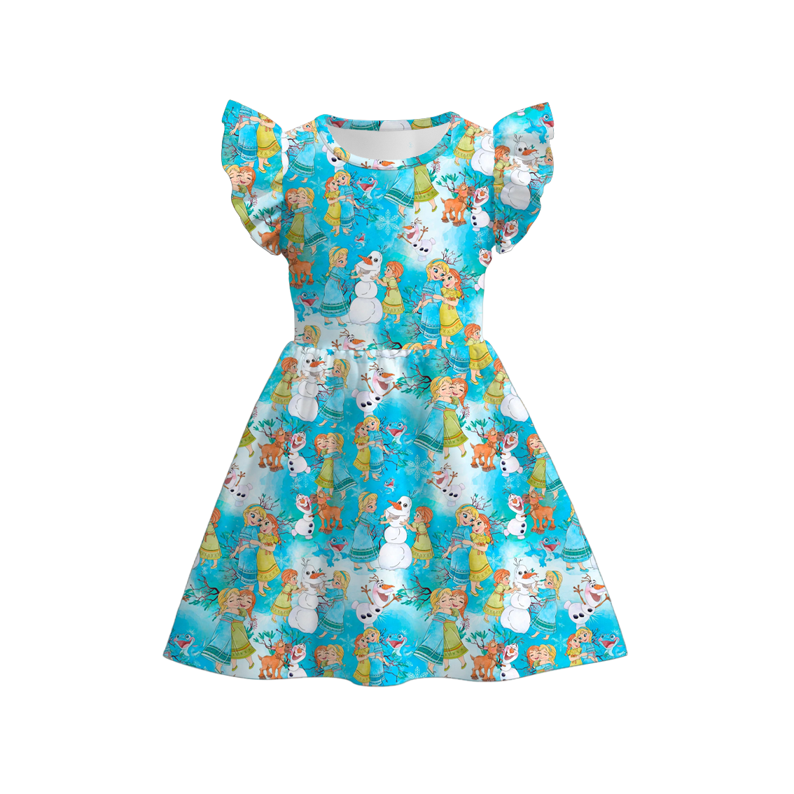 (Pre Order)Girls Summer Frozen Print Dress
