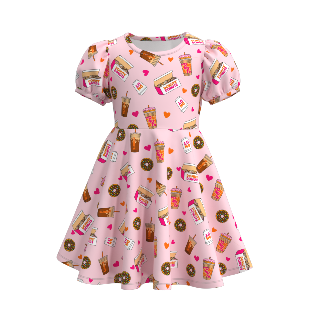 (Pre Order)Girls Summer French Fries Print Twirl Dress
