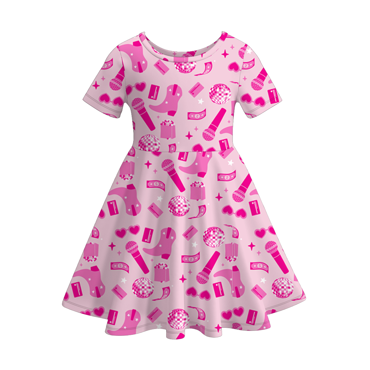 (Pre Order)Girls Summer TS Print Twirl Dress