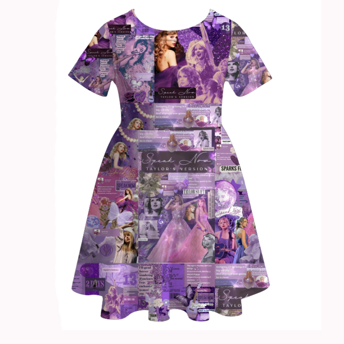 (Pre Order)Girls Summer TS Print Short Sleeves Dress