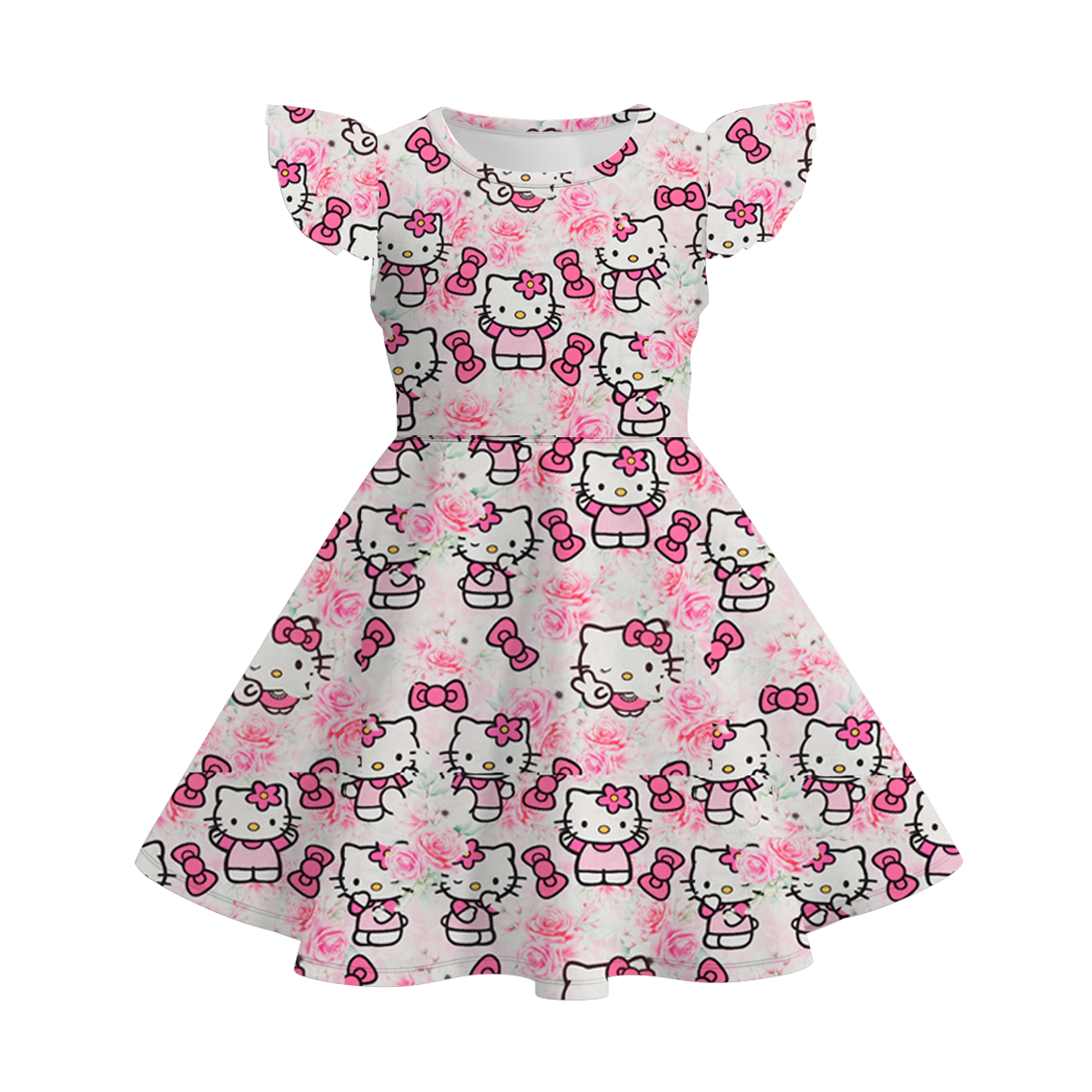 (Pre Order)Girls Summer Sanrio Print Twirl Dress