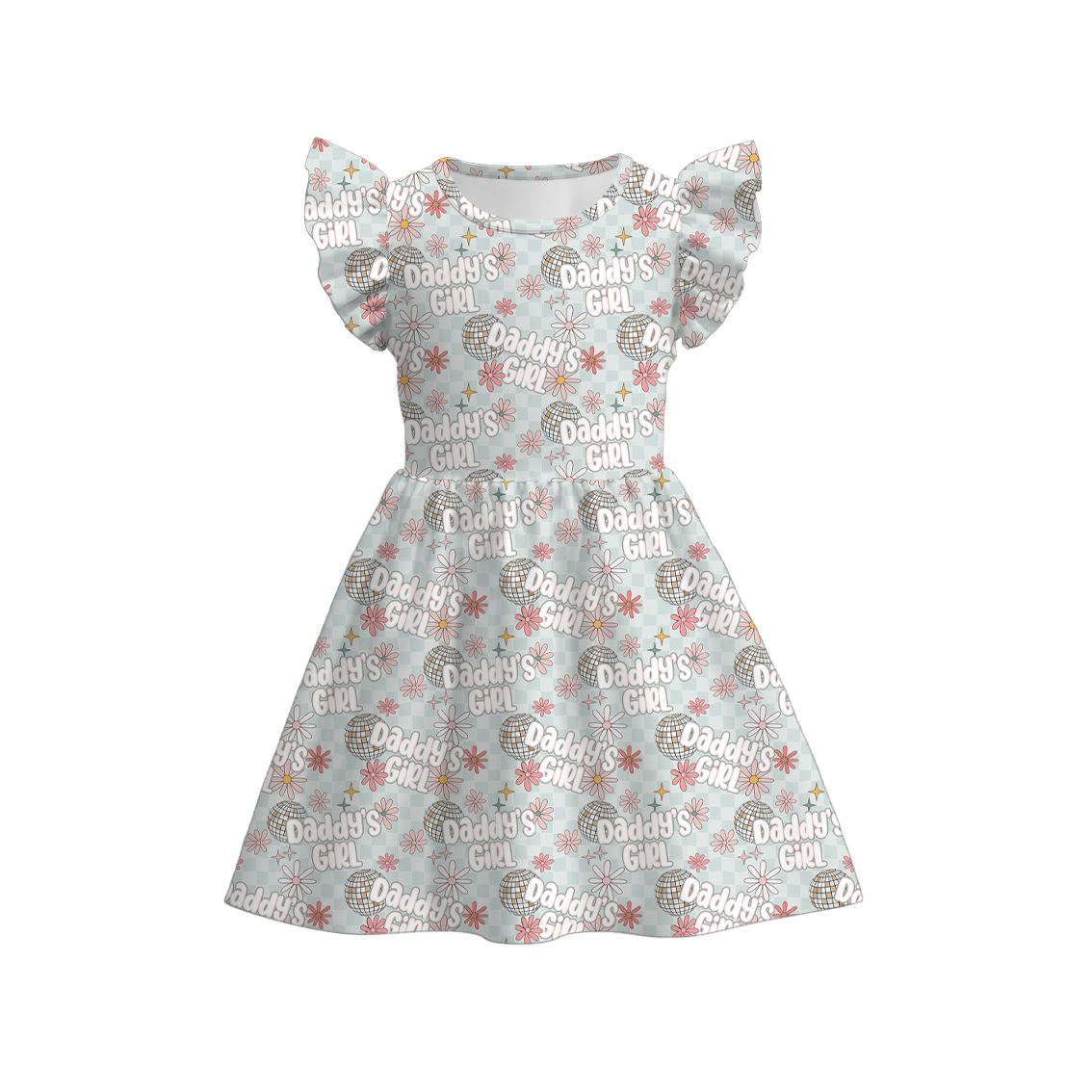 (Pre Order)Girls Summer Father's Day Print Twirl Dress