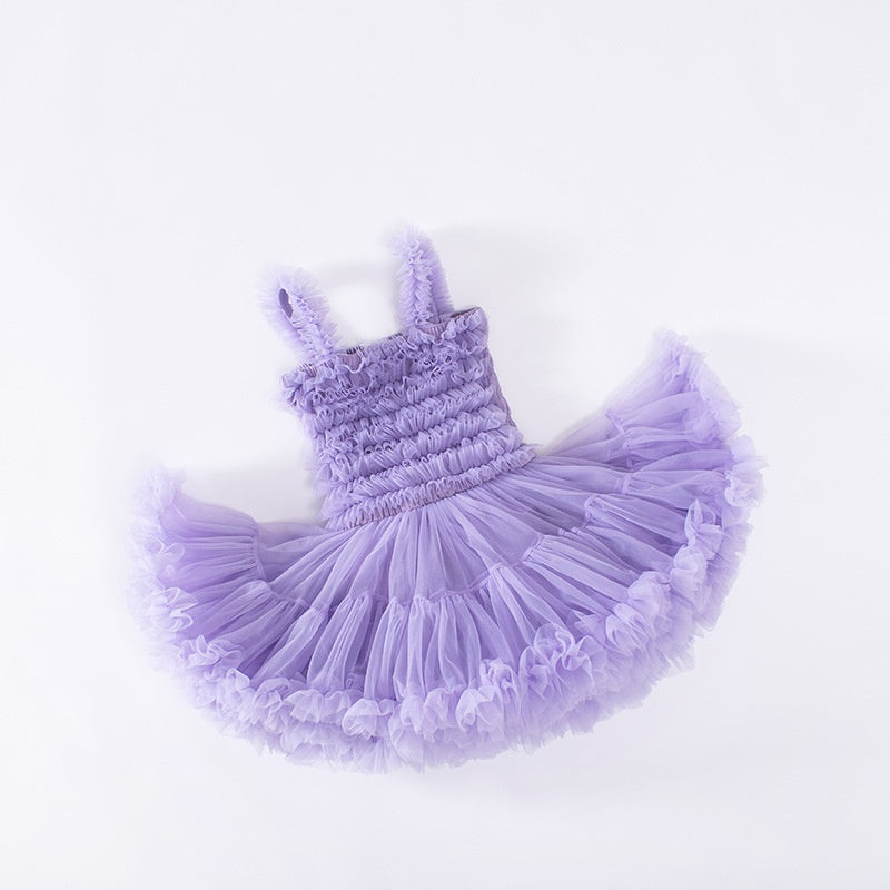 (Pre Order)Summer Girls' Tutu Dress Princess Mesh Smocked Sundress