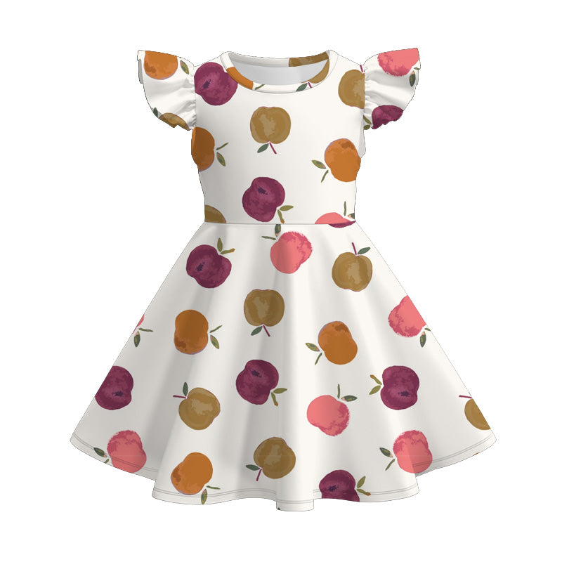 (Pre Order)Girls Back To School Print Milk Silk Dress