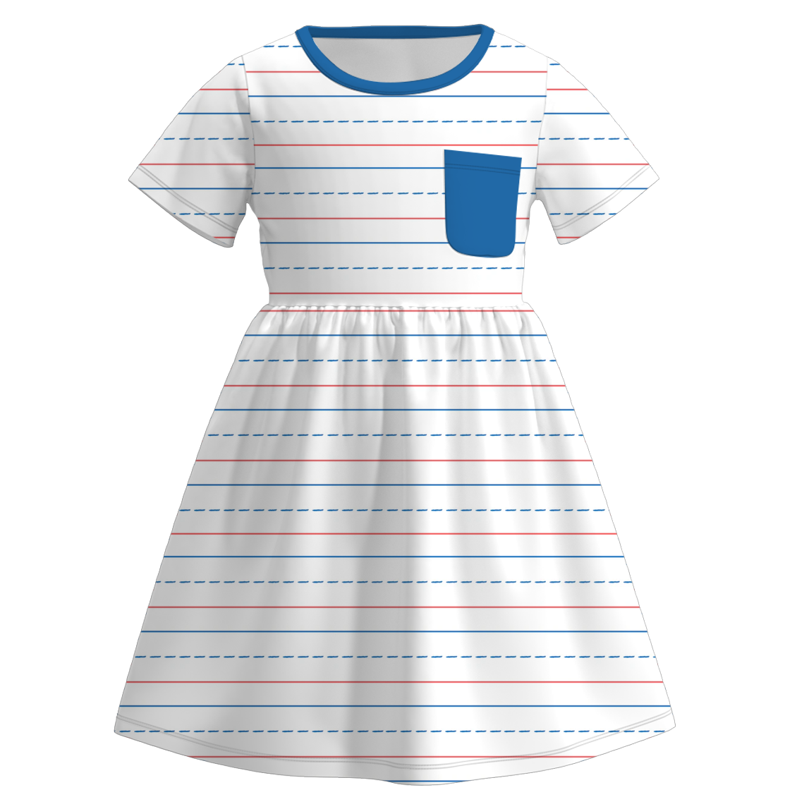 (Pre Order)Girls Back To School Print Milk Silk Dress