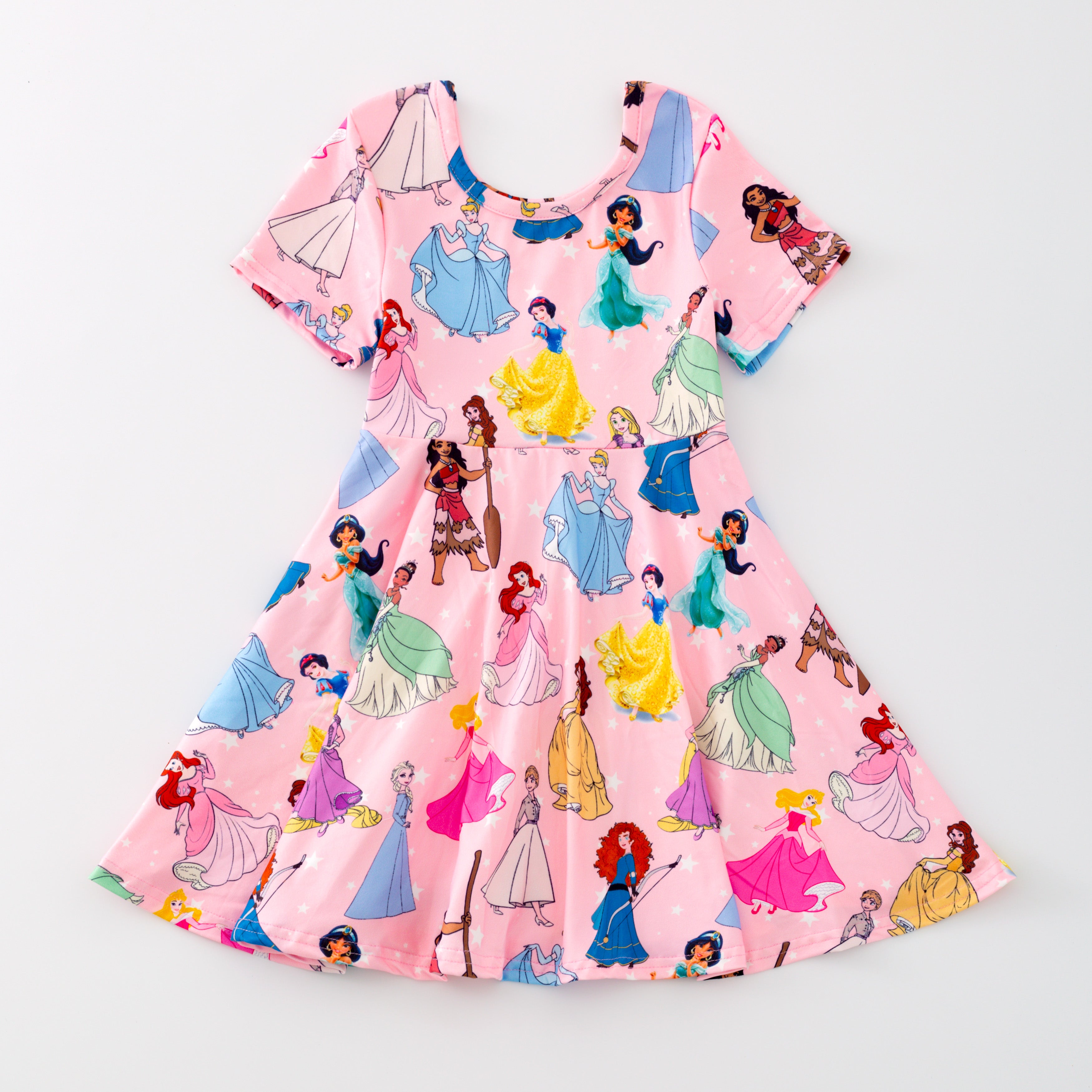 (Pre Order)Girls Summer Cute Cartoon Print Twirl Dress