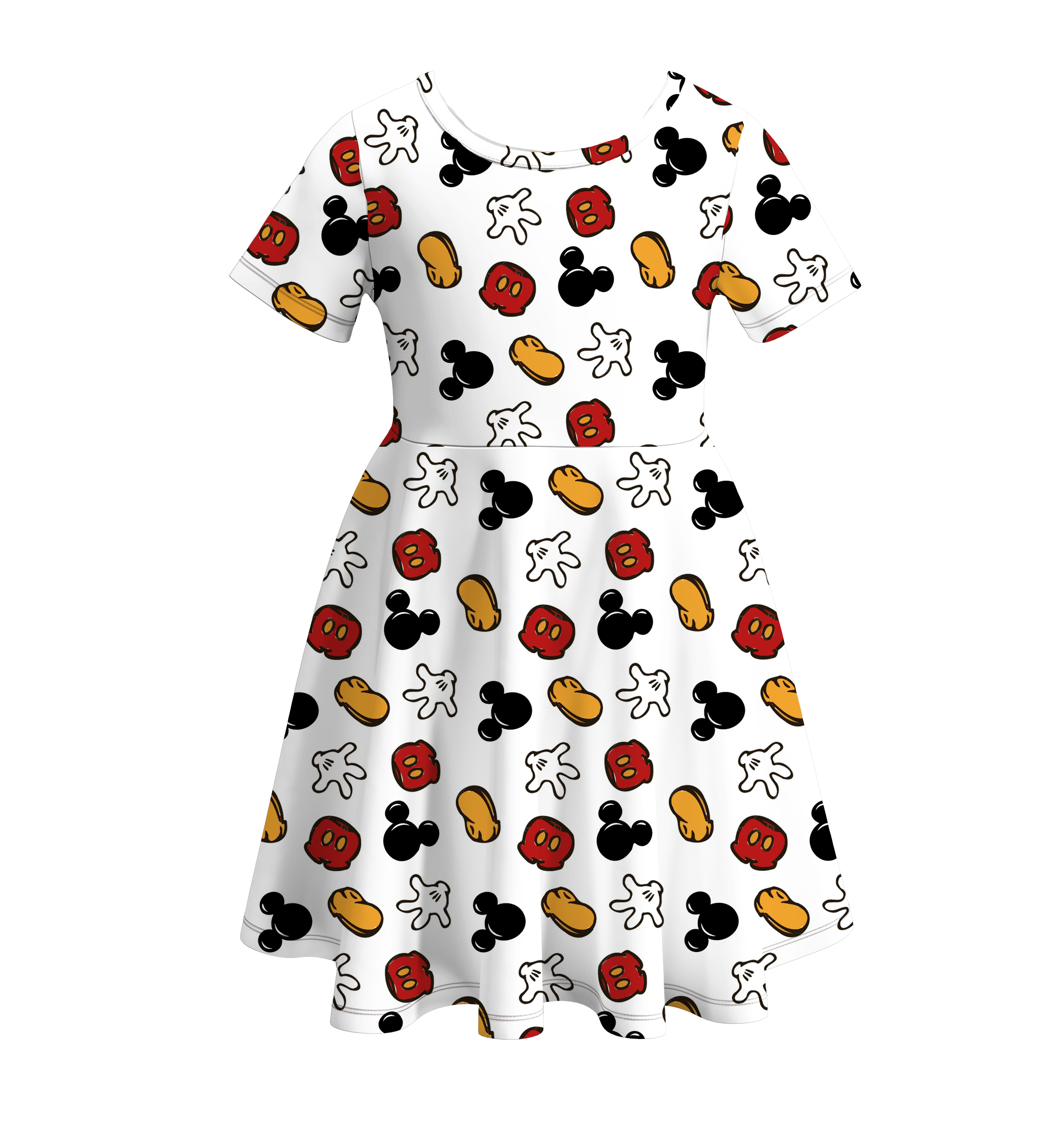 (Pre Order)Girls Summer Cute Cartoon Print Twirl Dress