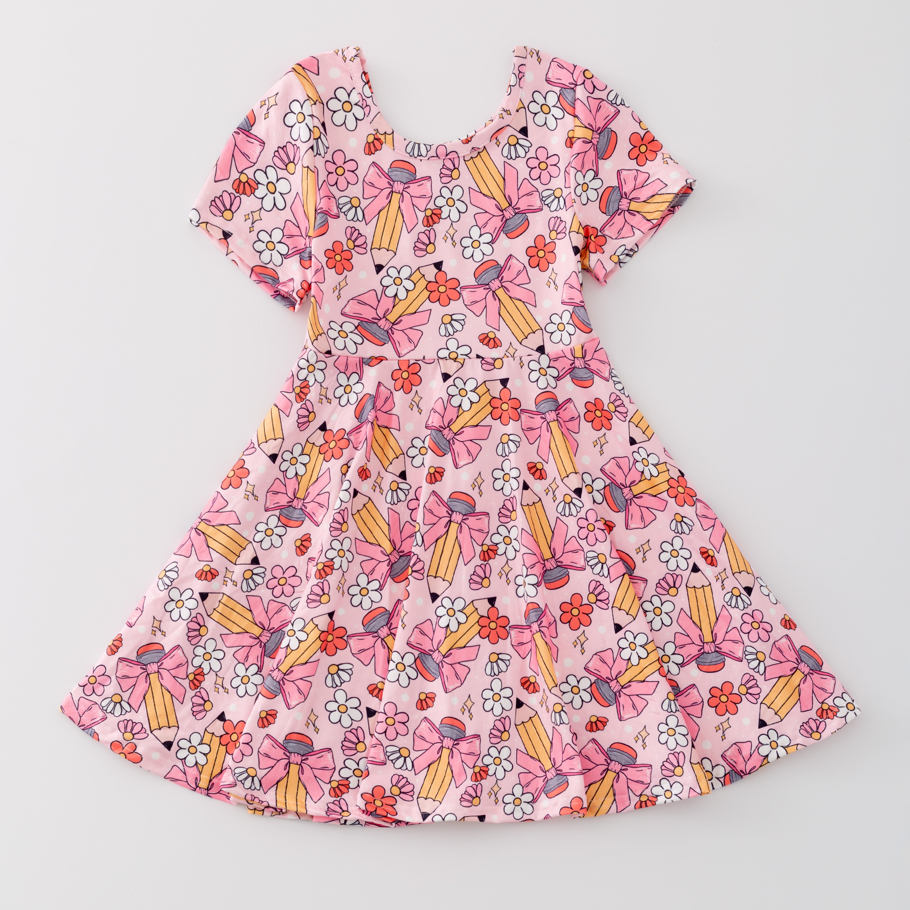 (Pre Order)Girls Back To School Print Twirl Dress
