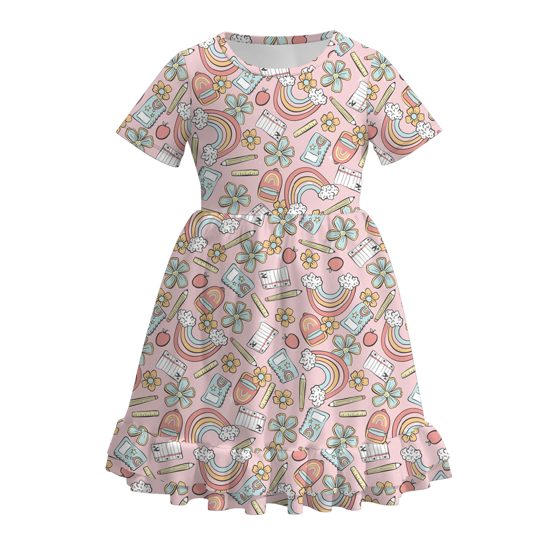 (Pre Order)Girls Back To School Print Dress