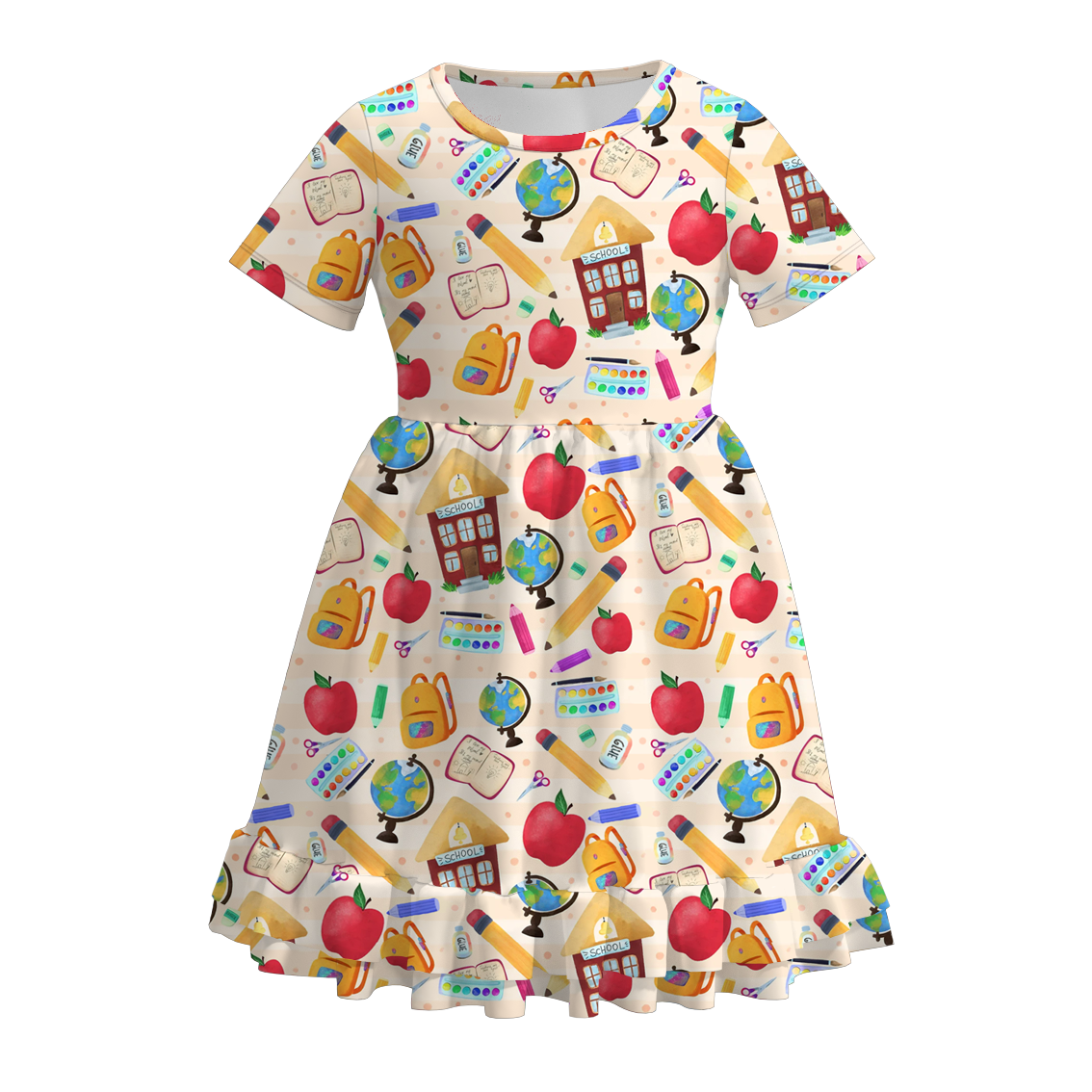 (Pre Order)Girls Back To School Print Dress