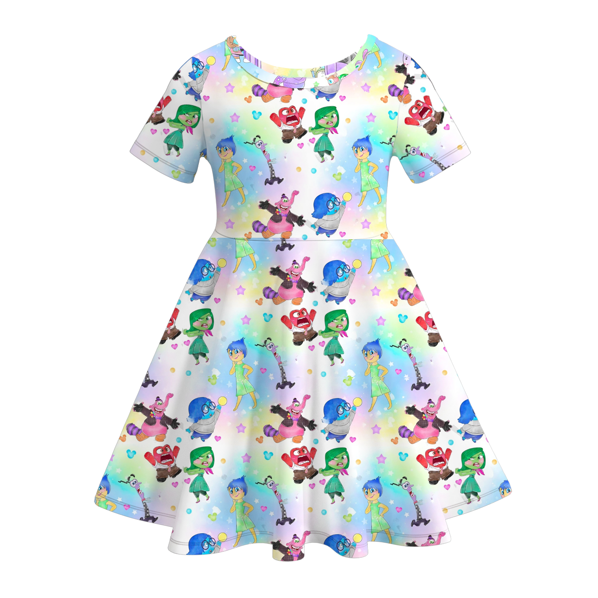 (Pre Order)Girls Cute Cartoon Print Twirl Dress