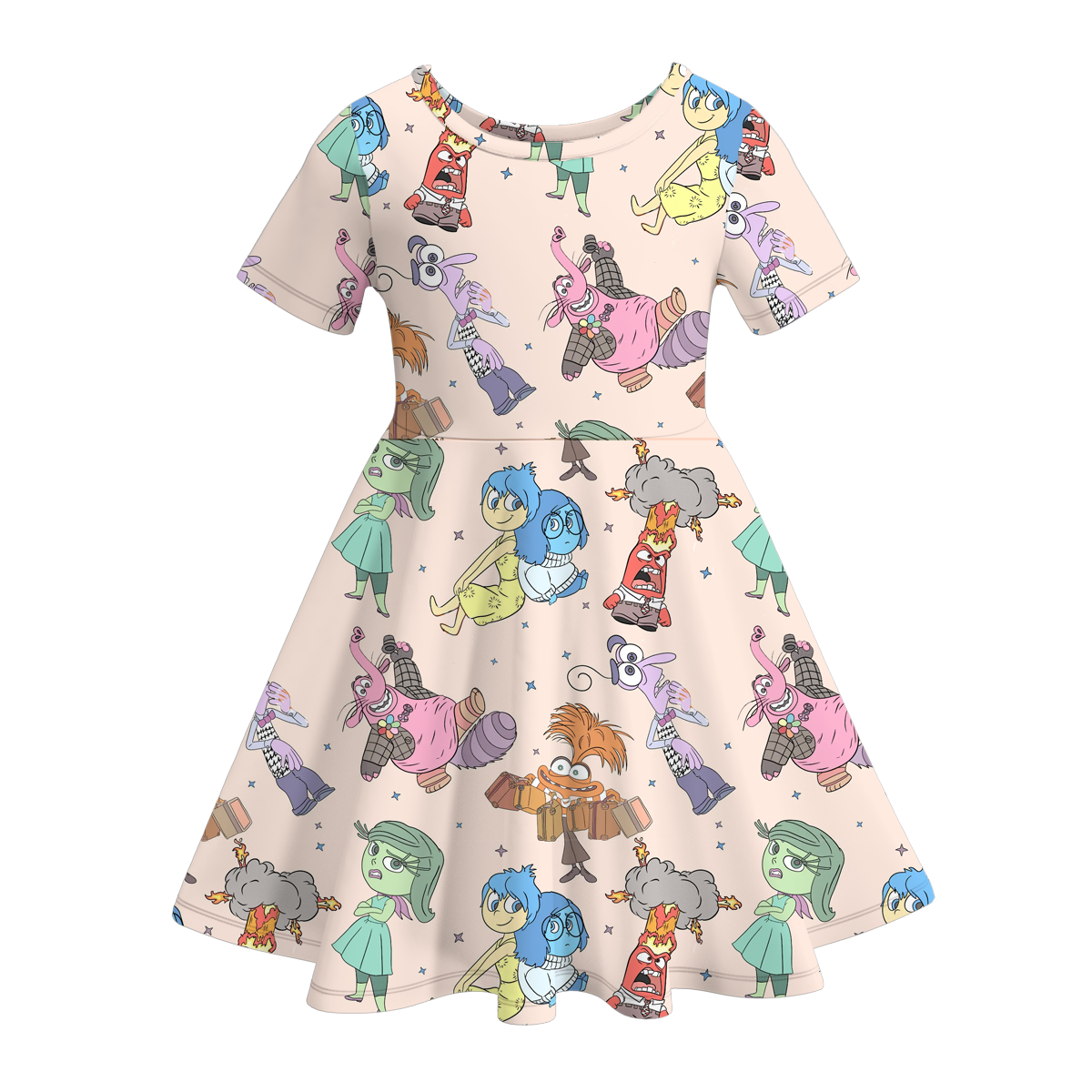 (Pre Order)Girls Cute Cartoon Print Twirl Dress