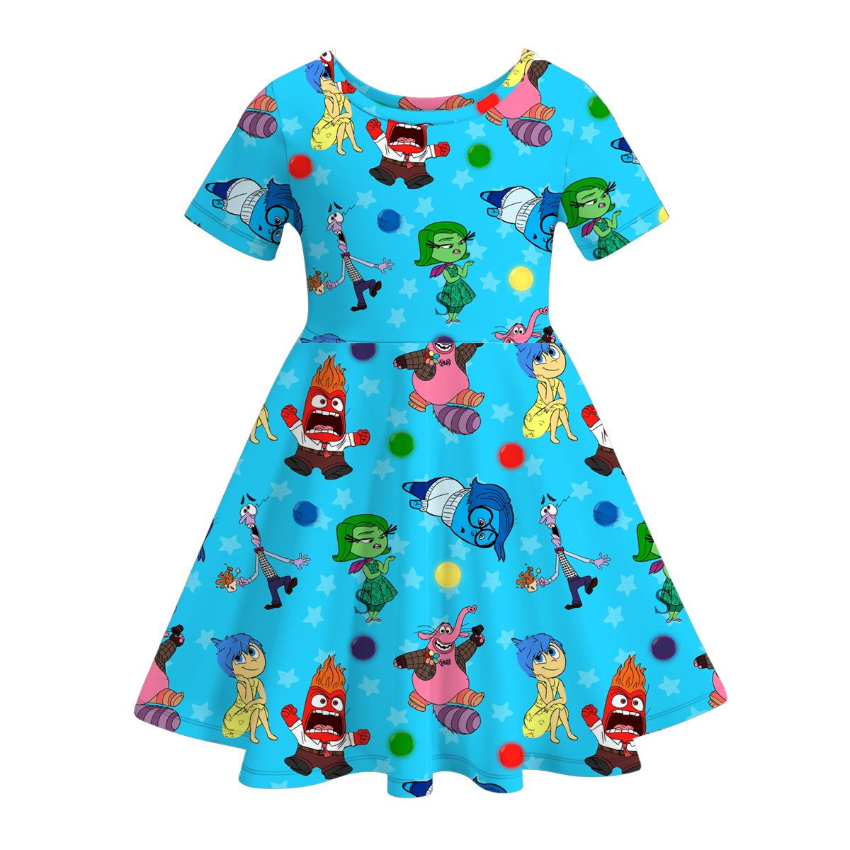 (Pre Order)Girls Cute Cartoon Print Twirl Dress
