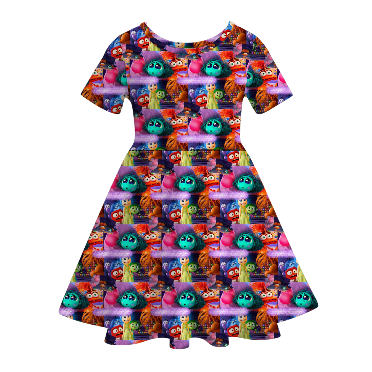 (Pre Order)Girls Cute Cartoon Print Twirl Dress