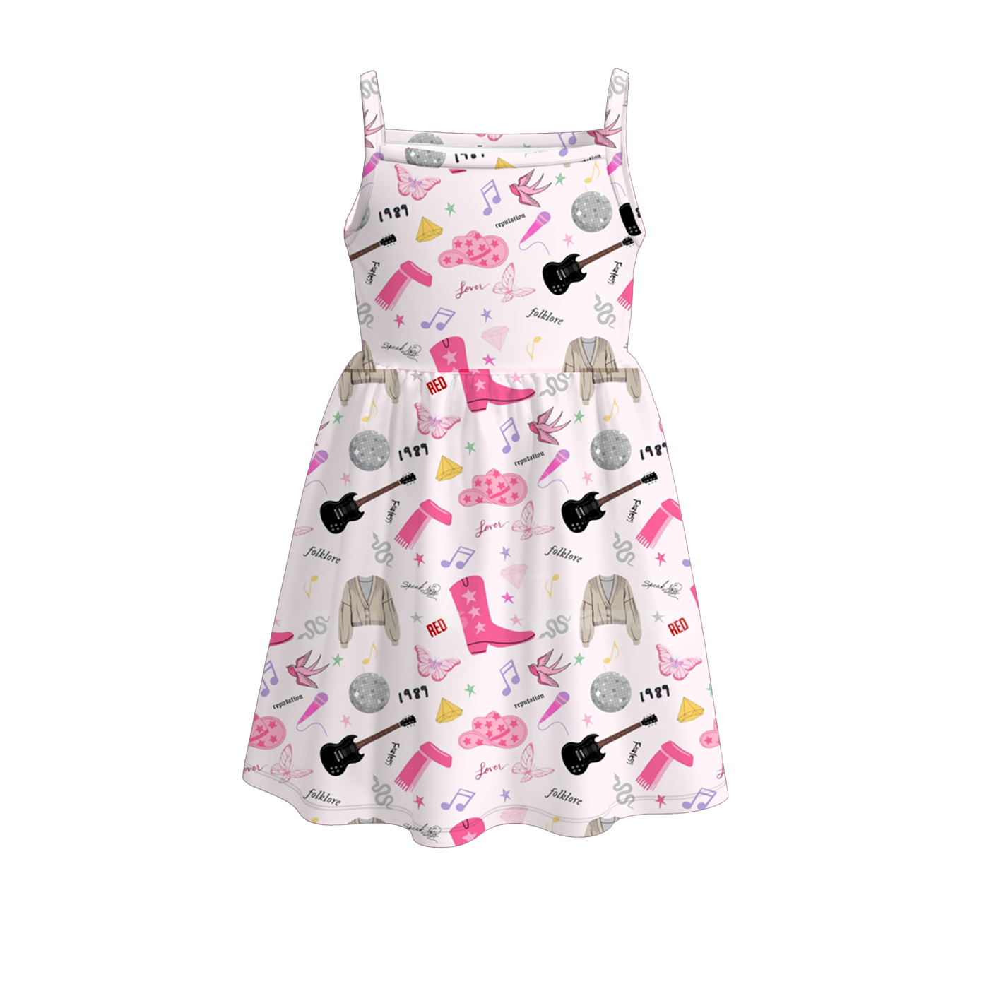 (Pre Order)Girls Stylish Character Print Slip Dress