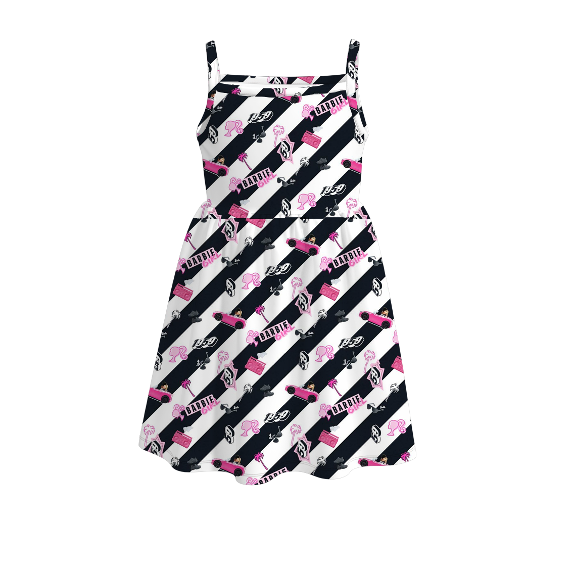 (Pre Order)Girls Stylish Character Print Slip Dress