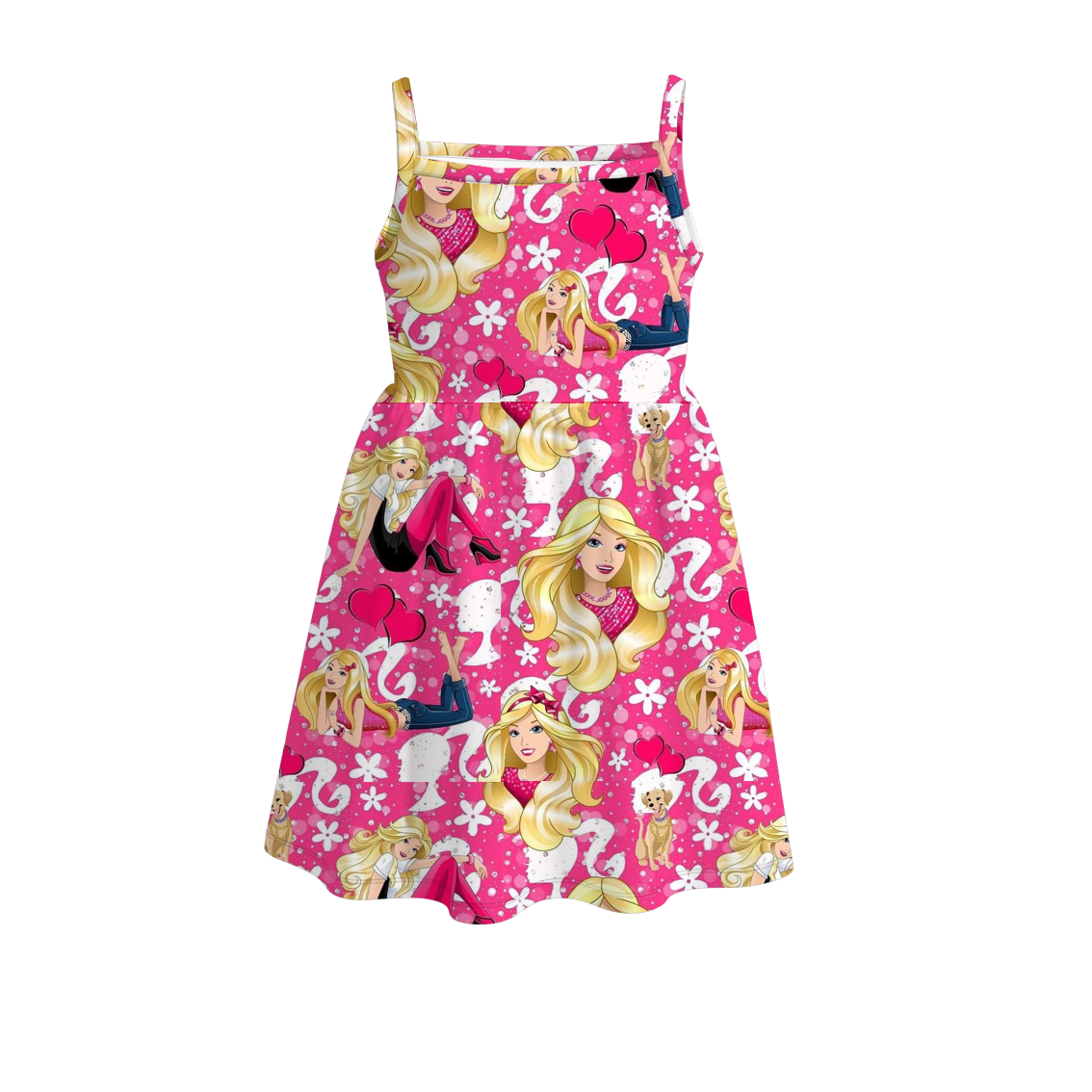 (Pre Order)Girls Stylish Character Print Slip Dress