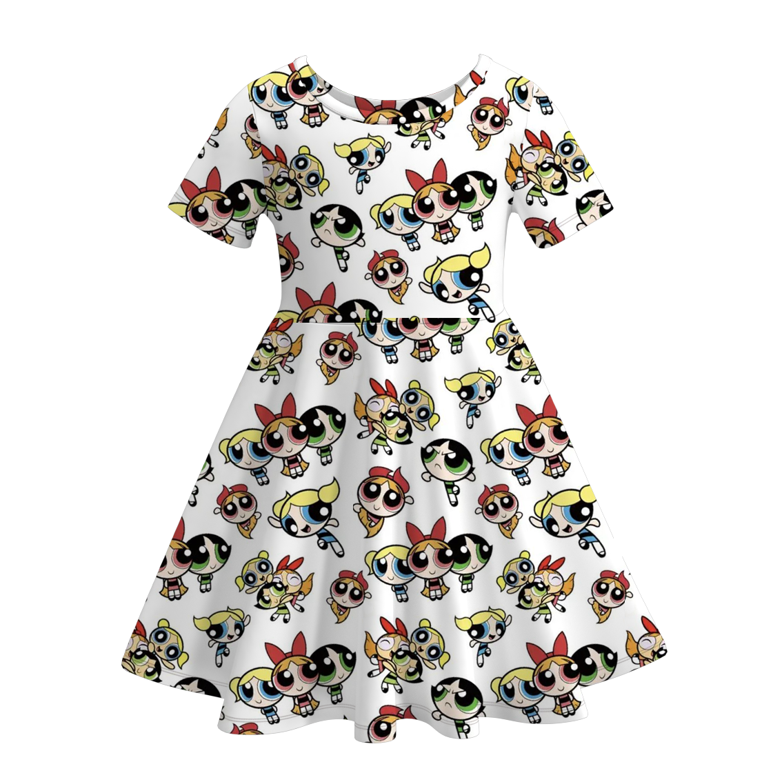 (Pre Order)Girls Cute Cartoon Print Twirl Dress