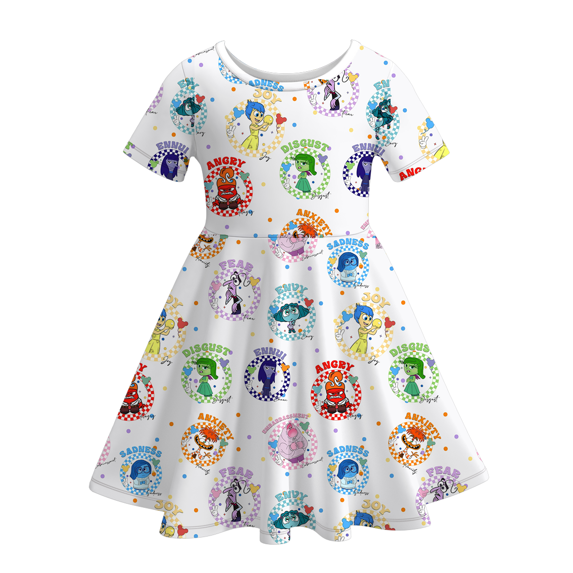 (Pre Order)Girls Cute Cartoon Print Twirl Dress