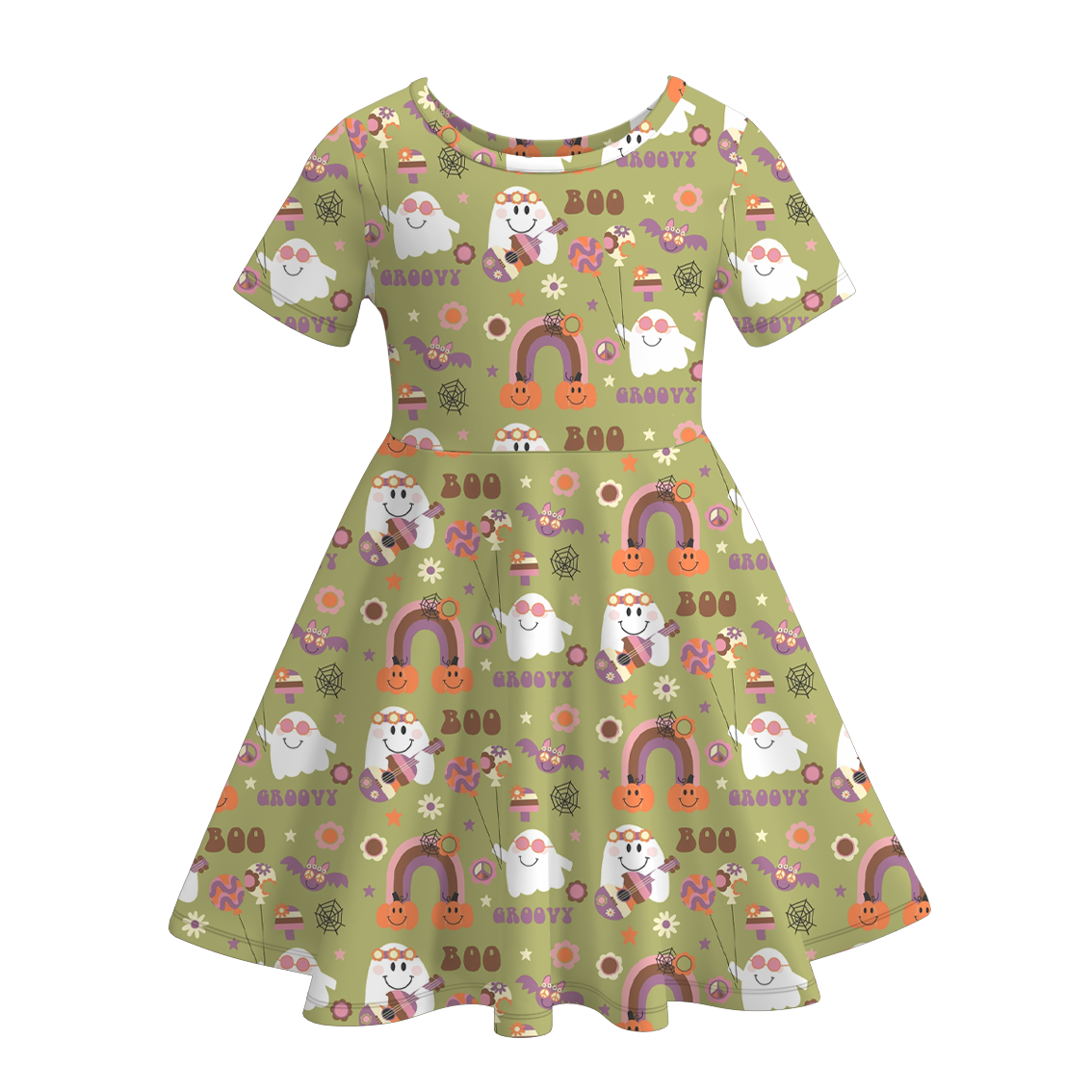 (Pre Order)Girls Halloween Print Dress