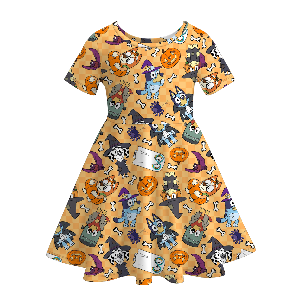 (Pre Order)Girls Halloween Print Dress