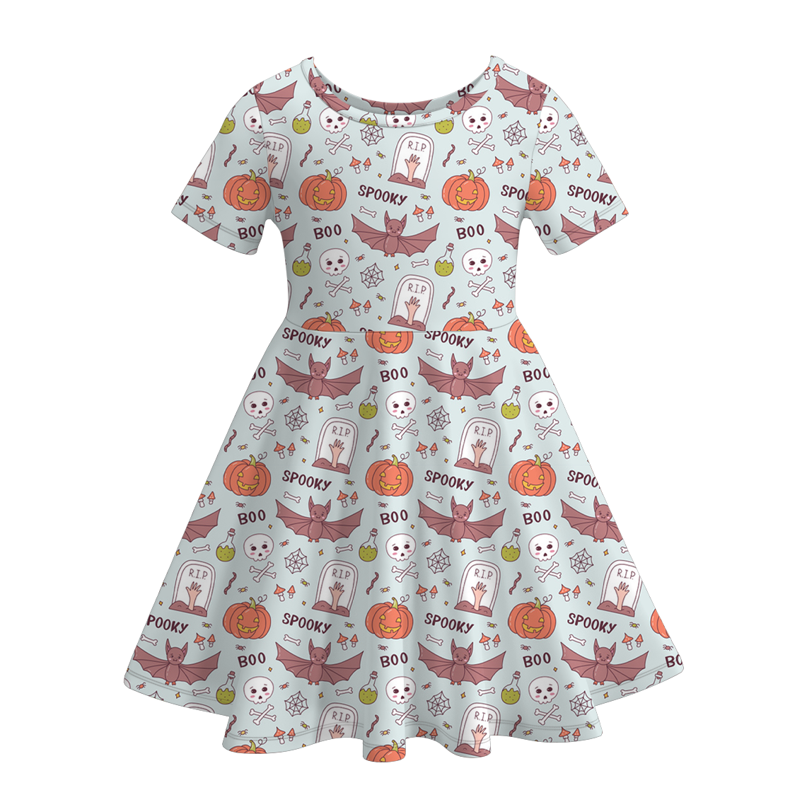 (Pre Order)Girls Halloween Print Dress