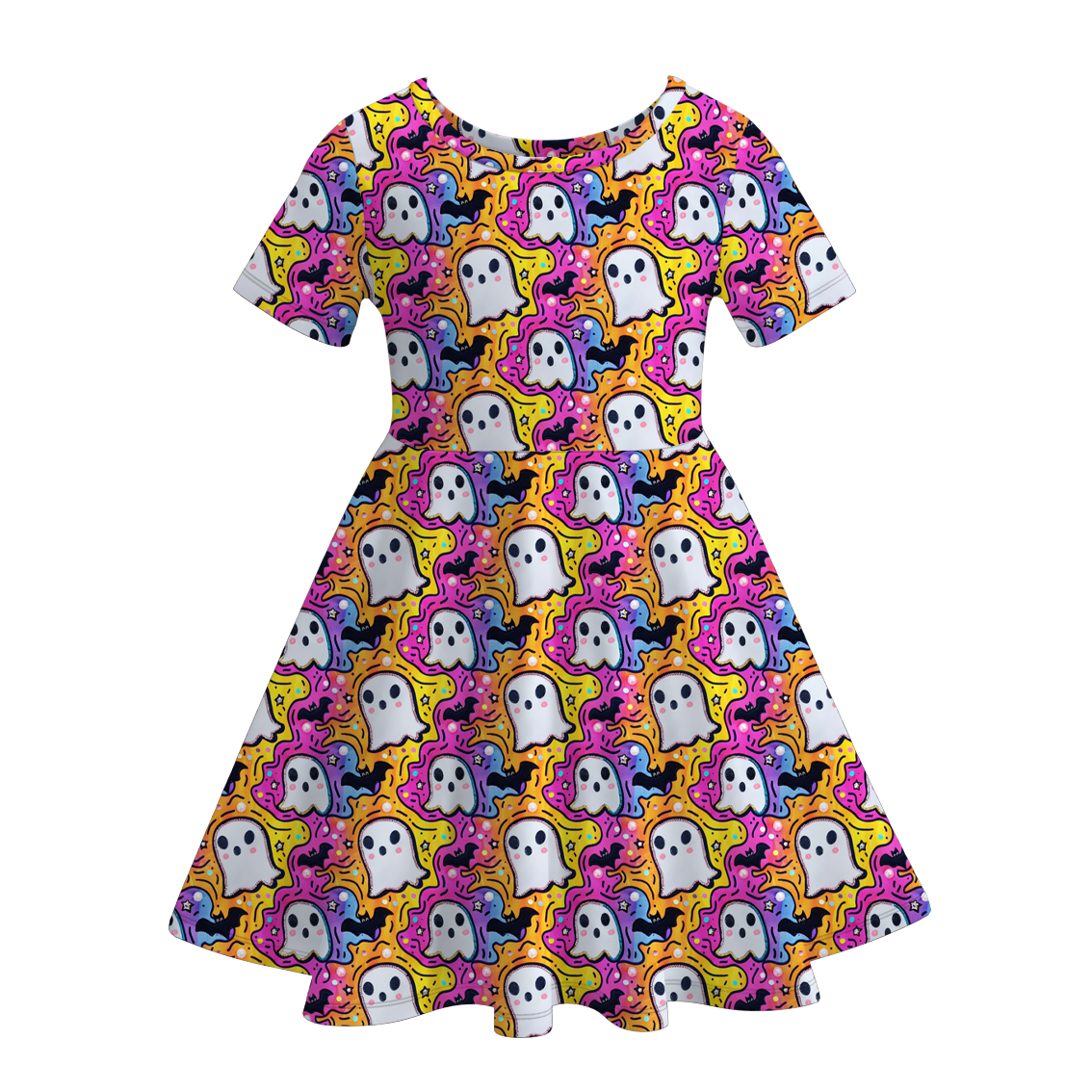(Pre Order)Girls Halloween Print Dress