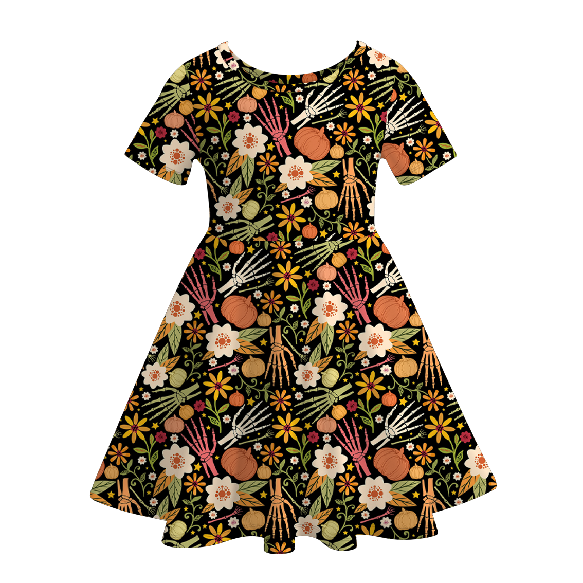 (Pre Order)Girls Halloween Print Dress