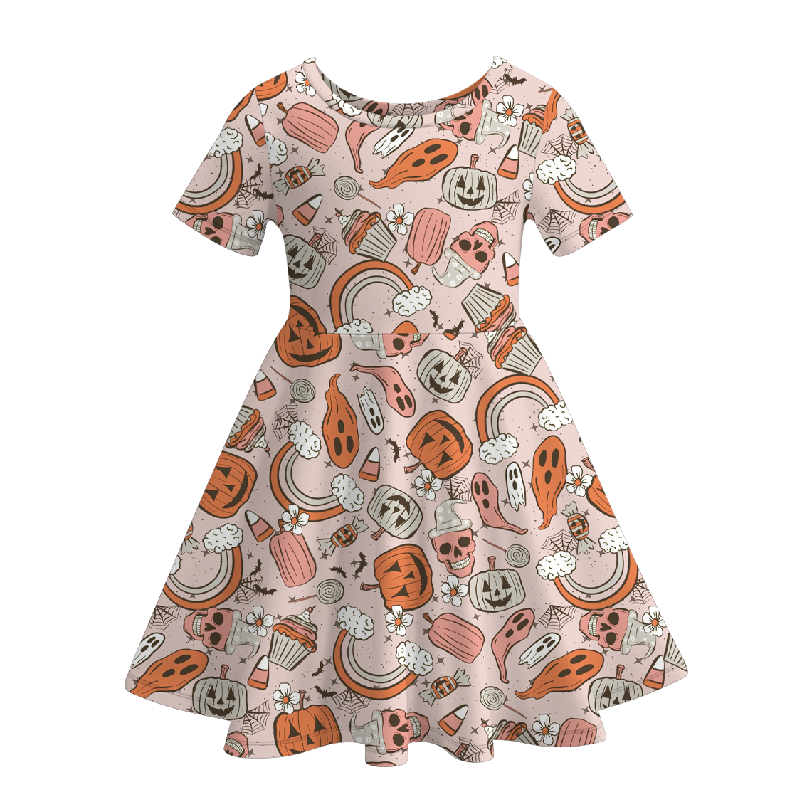 (Pre Order)Girls Halloween Print Dress