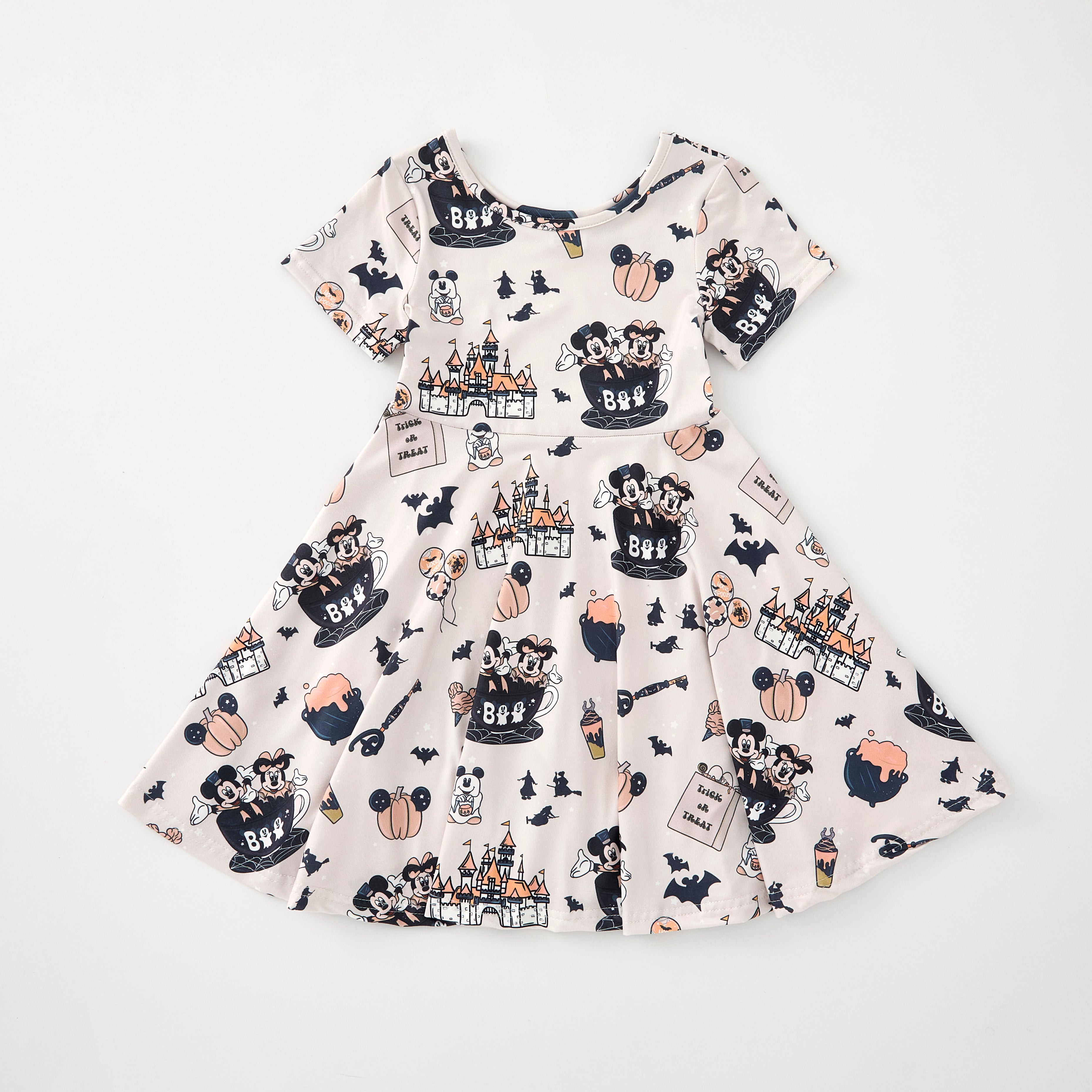 (Pre Order)Girls Cute Cartoon Print Twirl Dress