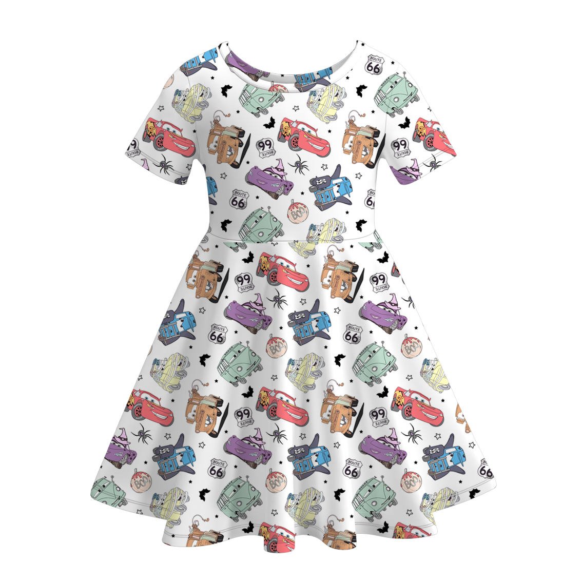 (Pre Order)Girls Cute Cartoon Print Twirl Dress