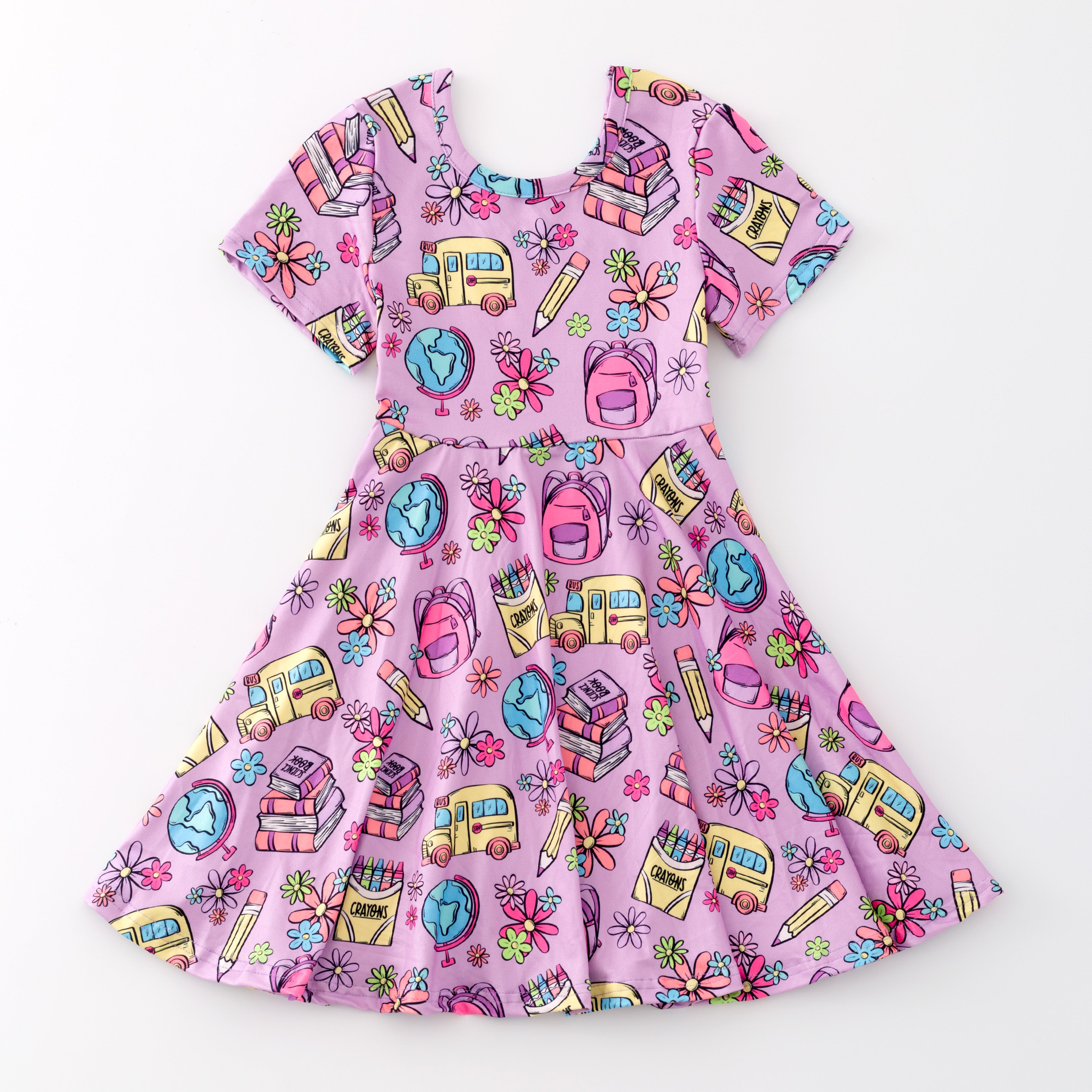 (Pre Order)Girls Back To School Print Dress