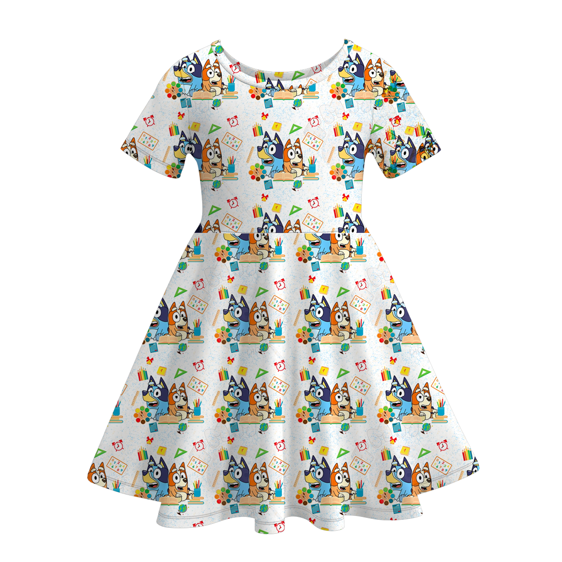(Pre Order)Girls Back To School Print Dress