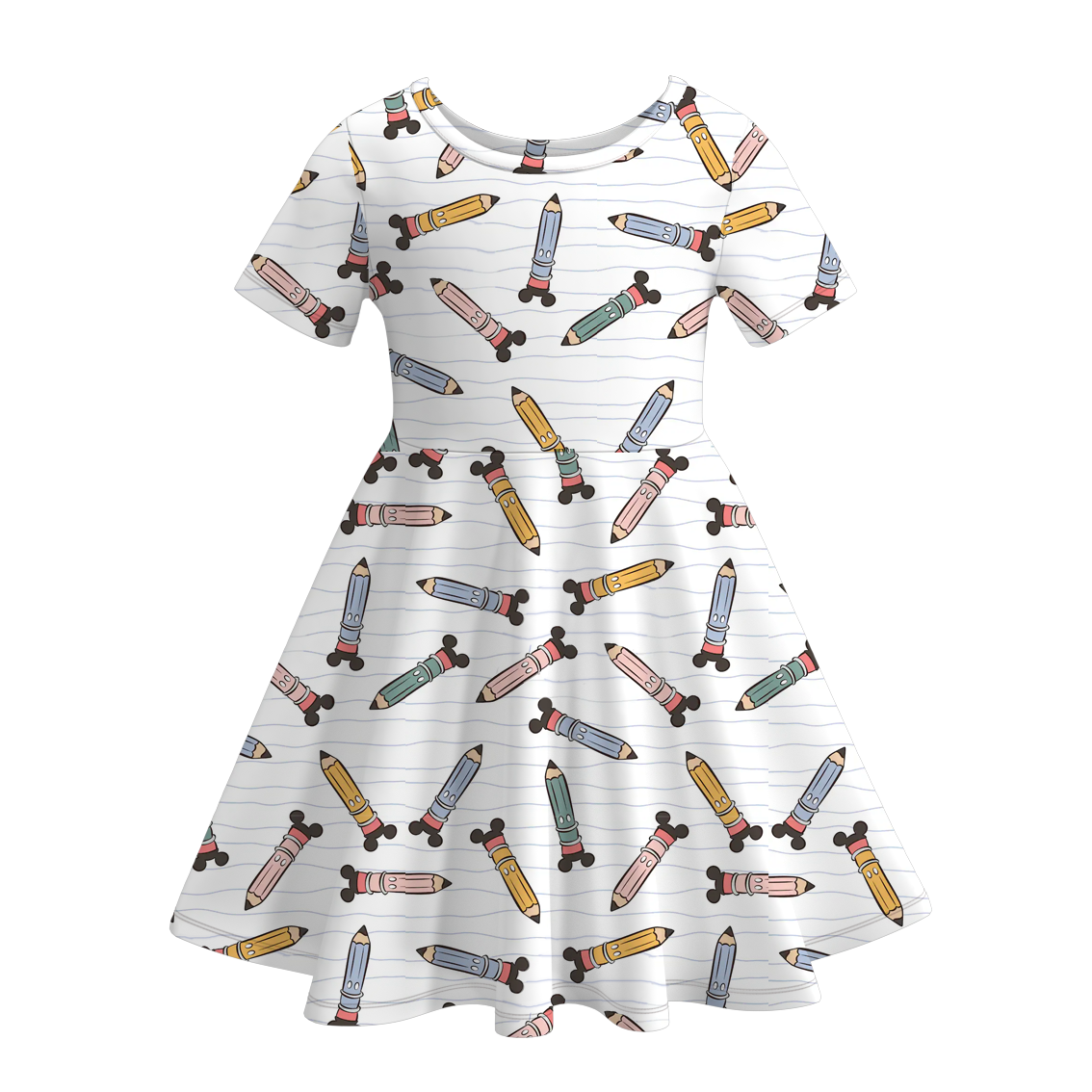 (Pre Order)Girls Back To School Print Dress