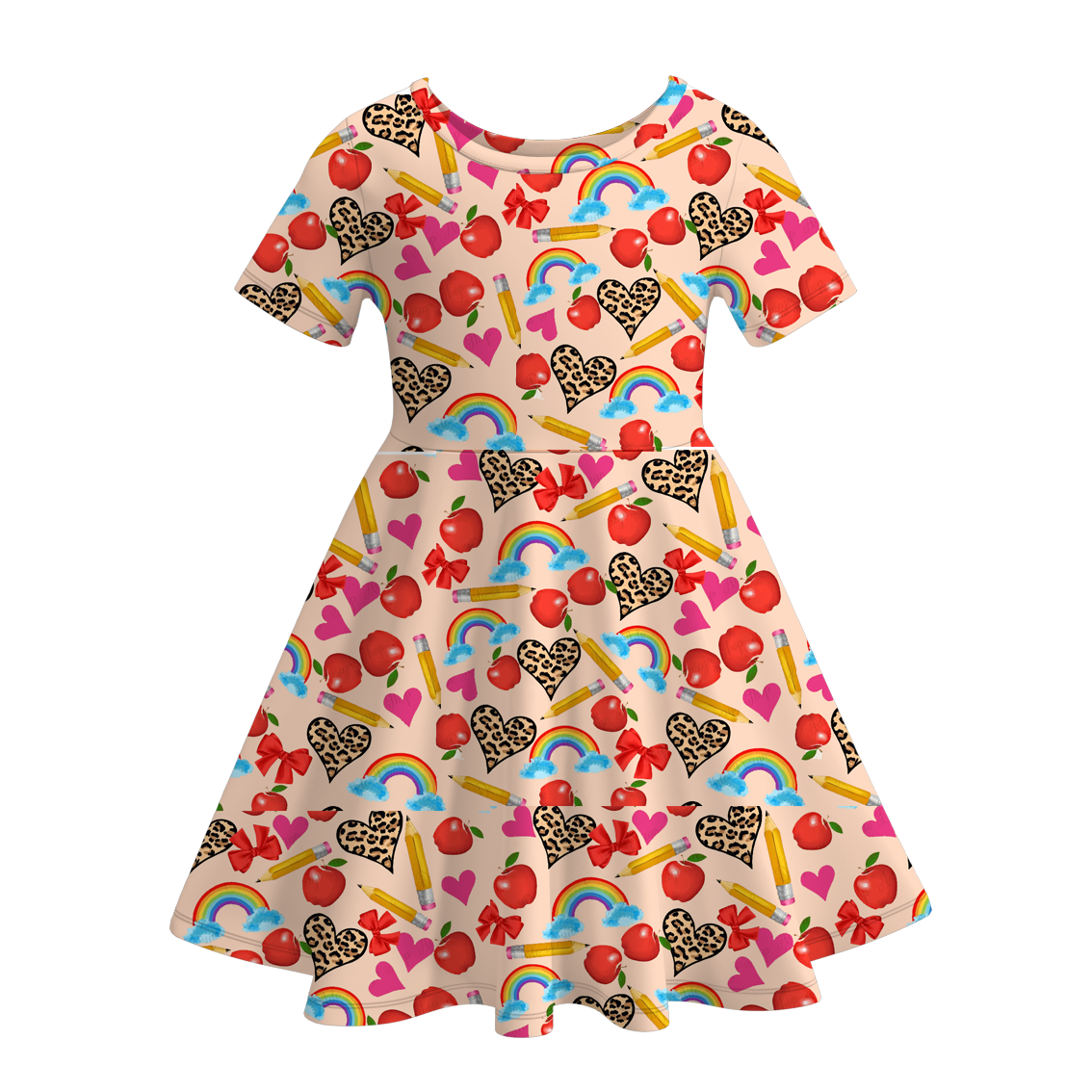 (Pre Order)Girls Back To School Print Dress