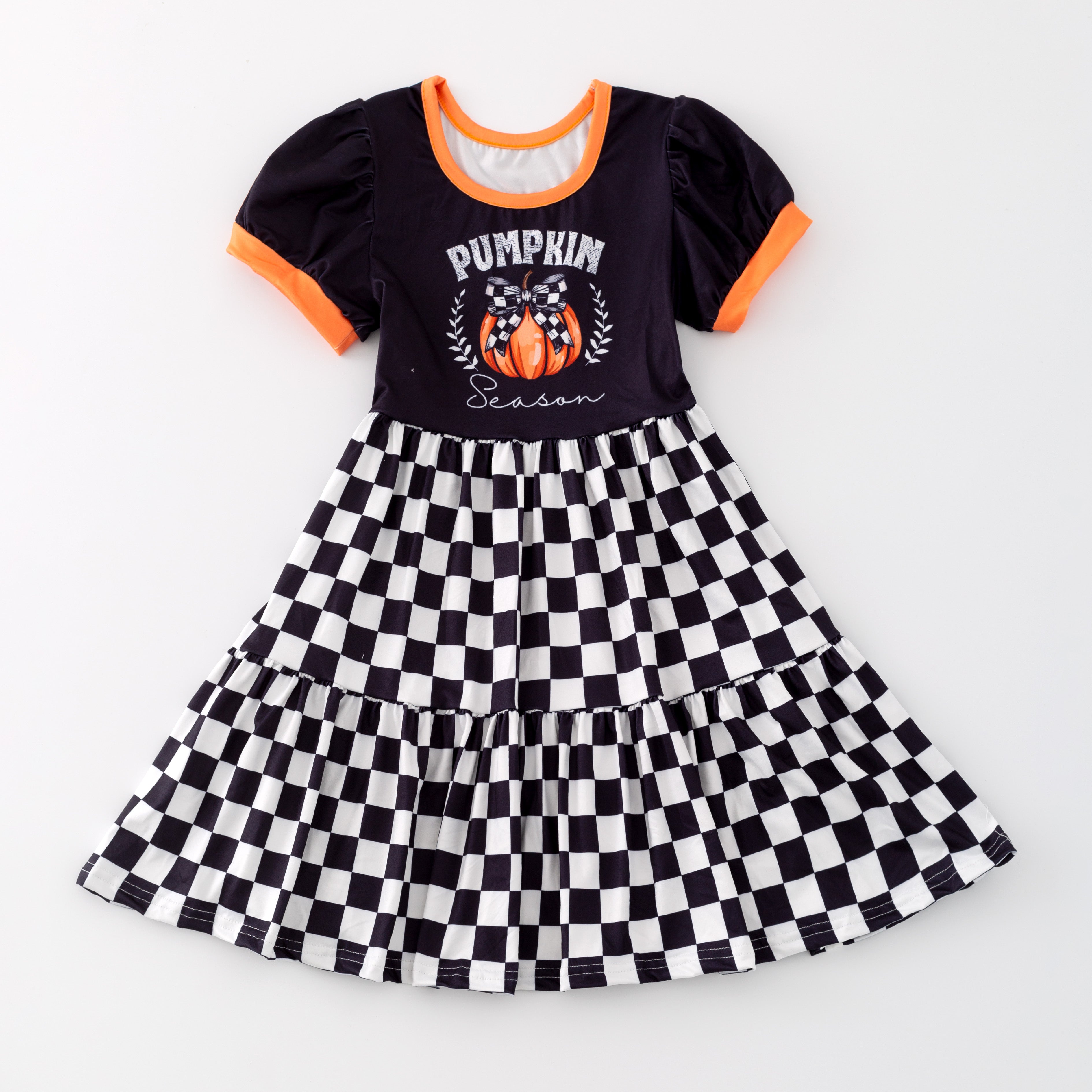(Pre Orders)Girls Halloween Cartoon Print Dress