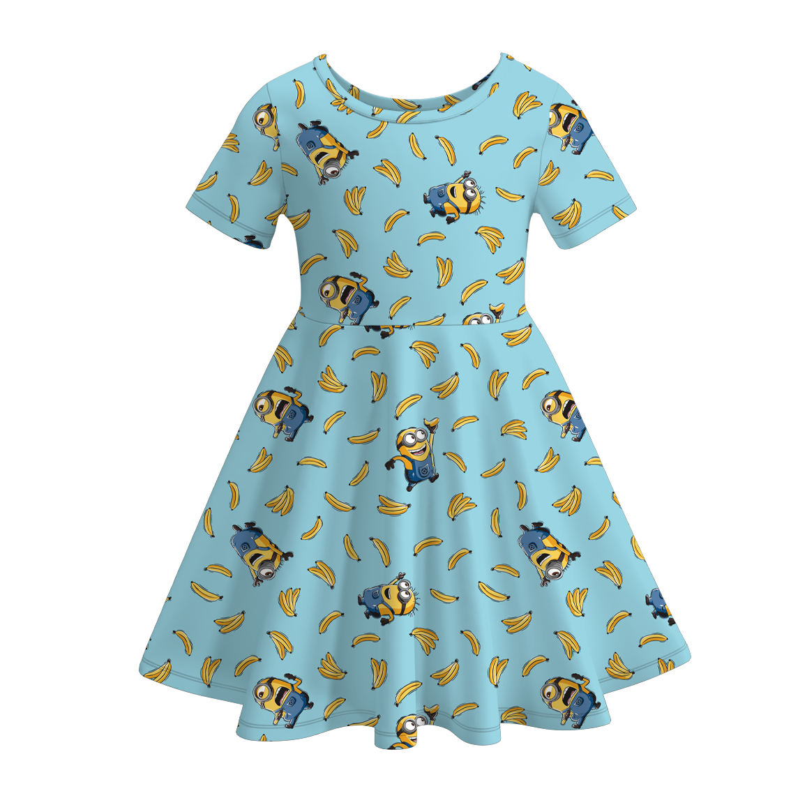 (Pre Order)Girls Cartoon Print Milk Slik Dress