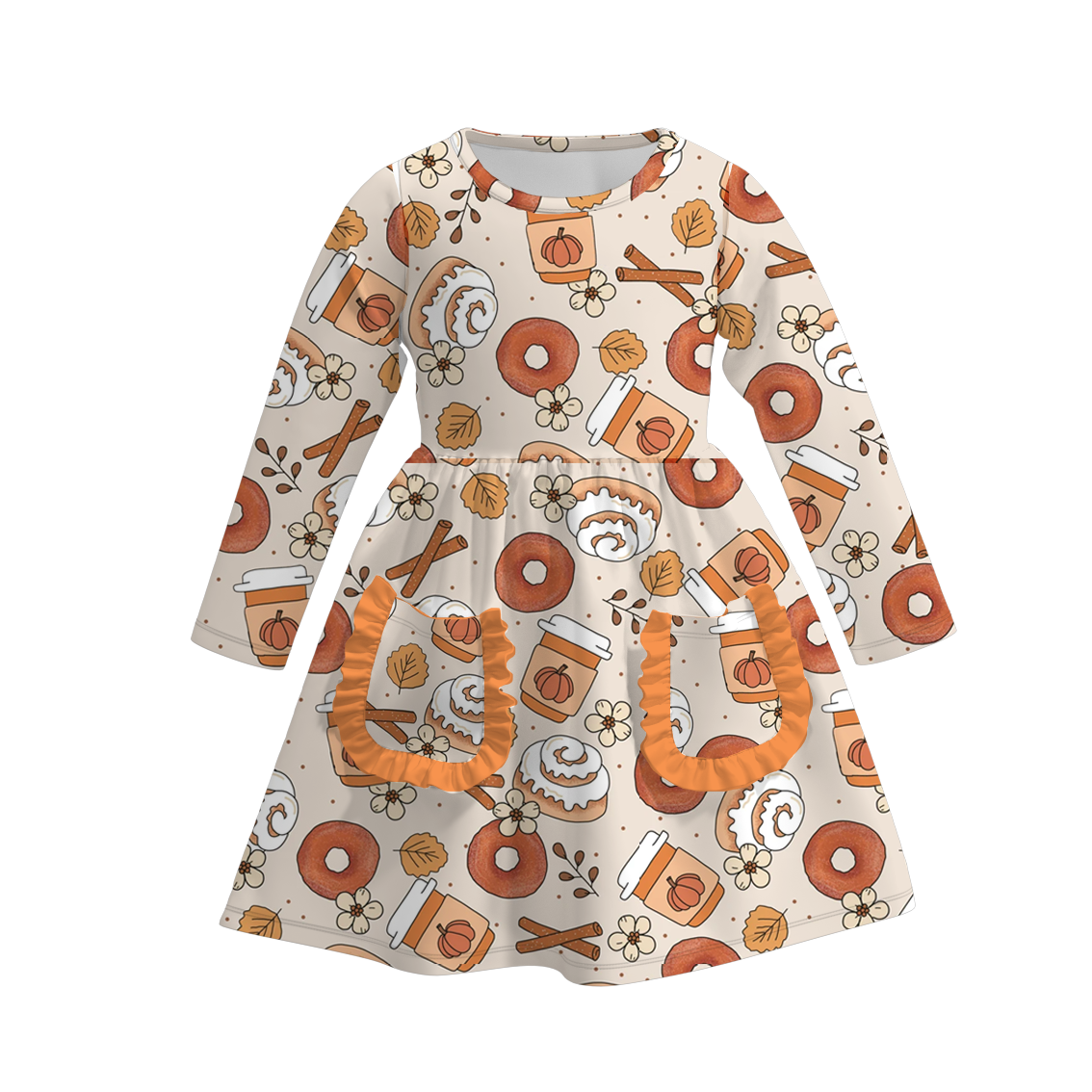 (Pre Order)Girls Halloween Print Milk Silk Dress